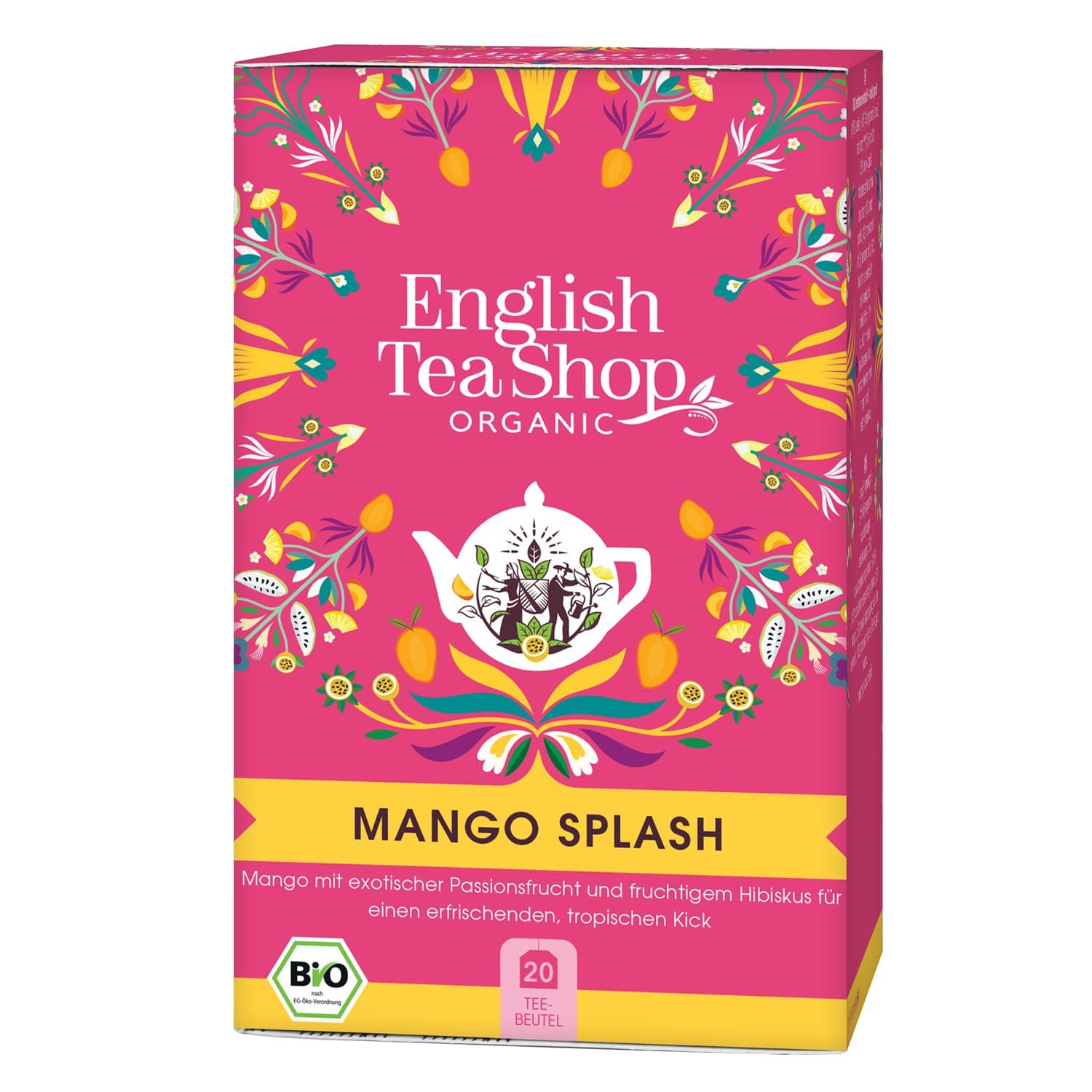 English Tea Shop Tee Mango Splash, BIO Kräutertee, 20 Teebeutel, Erfrischend-fruchtige Mischung mit Mango & Zitronengras und weiteren F