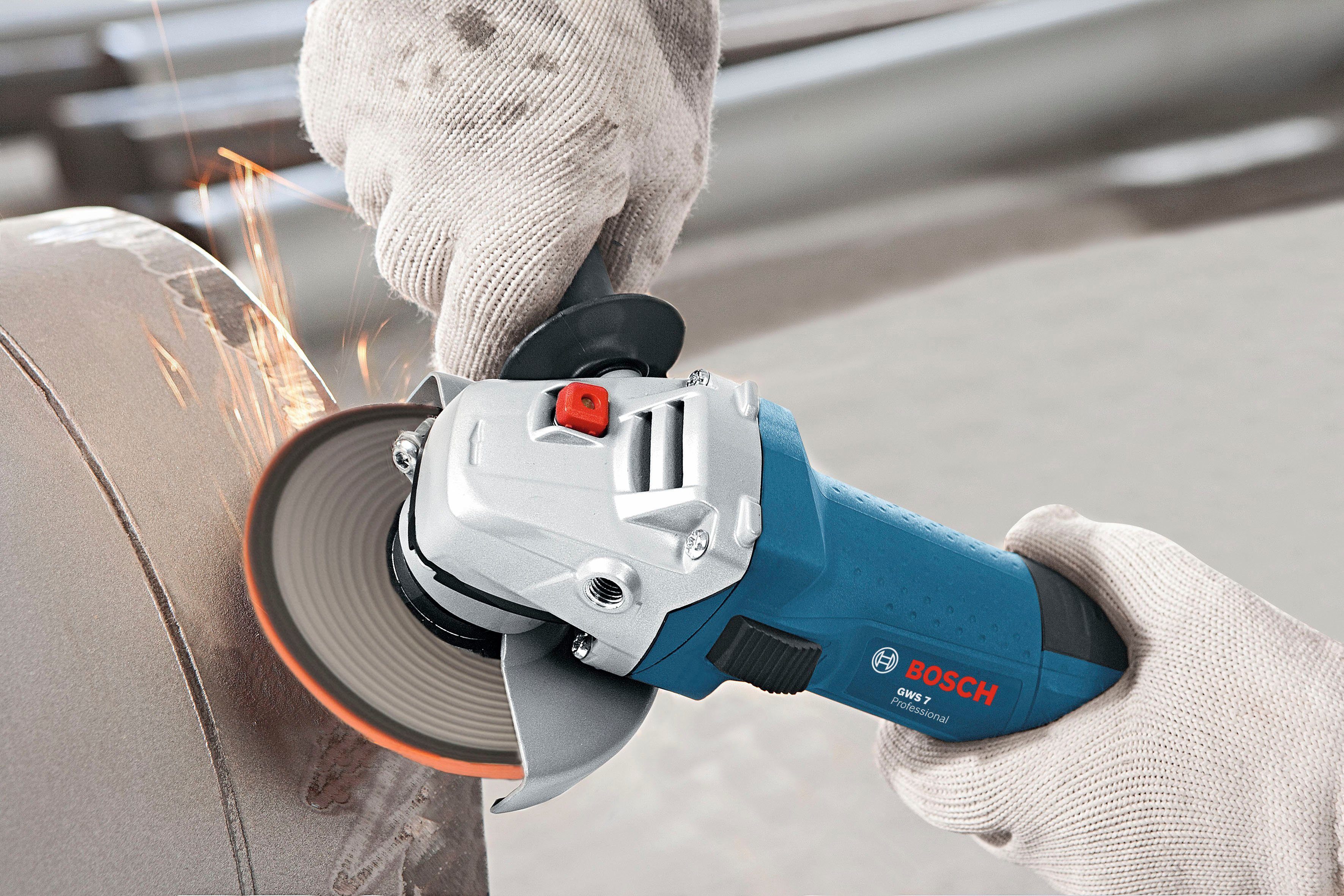 Bosch Professional Winkelschleifer GWS 7-125, max. 11000 U/min, (Set) günstig online kaufen