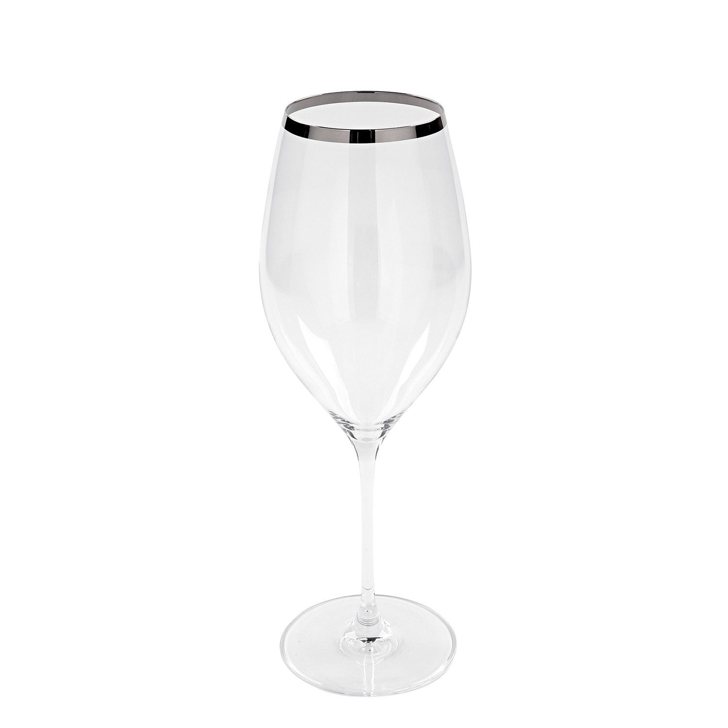 Fink Weißweinglas PLATINUM2 Weißweinglas - silber, klar - Glas/Platinumauflage - H. 28cm, Glas, Platinumauflage, Бокалы для белого вина Set -Weingläser für Weißwein, Handwäsche empfohlen