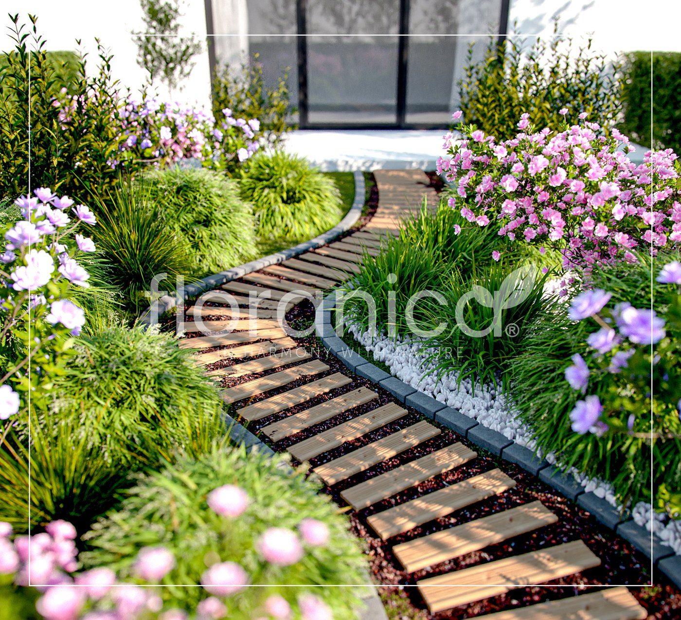 Floranica Holz Bodenfliese, Unbehandelt Farbe: 30 lfm, Gartenweg 100x30, cm, Breite in Länge Unbehandelt, Rollweg