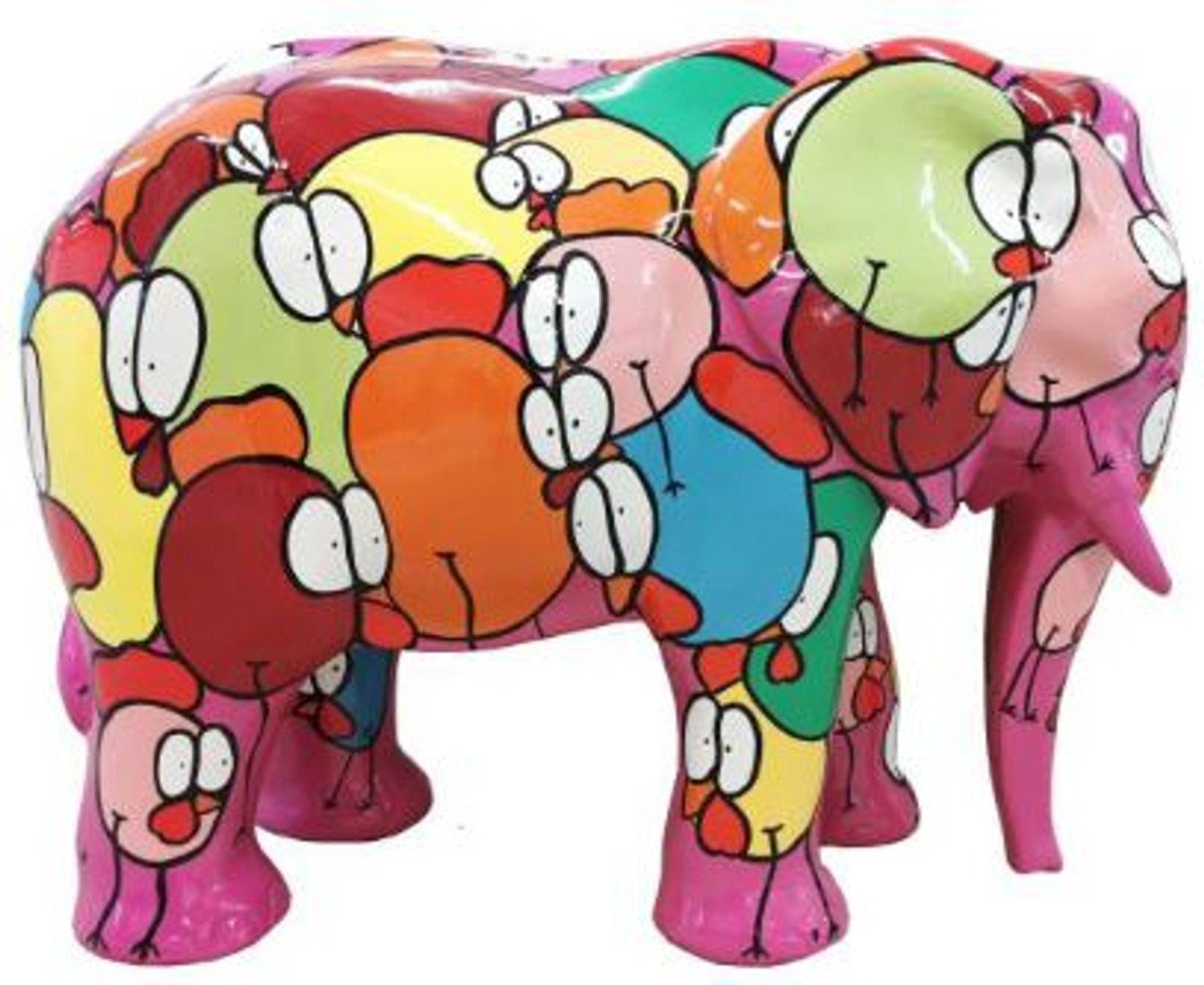 Deko 70 - Padrino Casa / Accessoires Bunt Skulptur H. Deko Deko x Elefant Gartendekofigur cm 90 Designer Rosa Tierfigur Wetterbeständige - Skulptur -