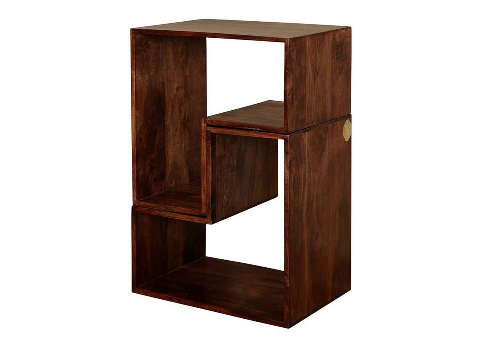 Massivmoebel24 Bücherregal OXFORD, 1-tlg., Regal-System Akazie 50x35x50 nougat lackiert OXFORD #22