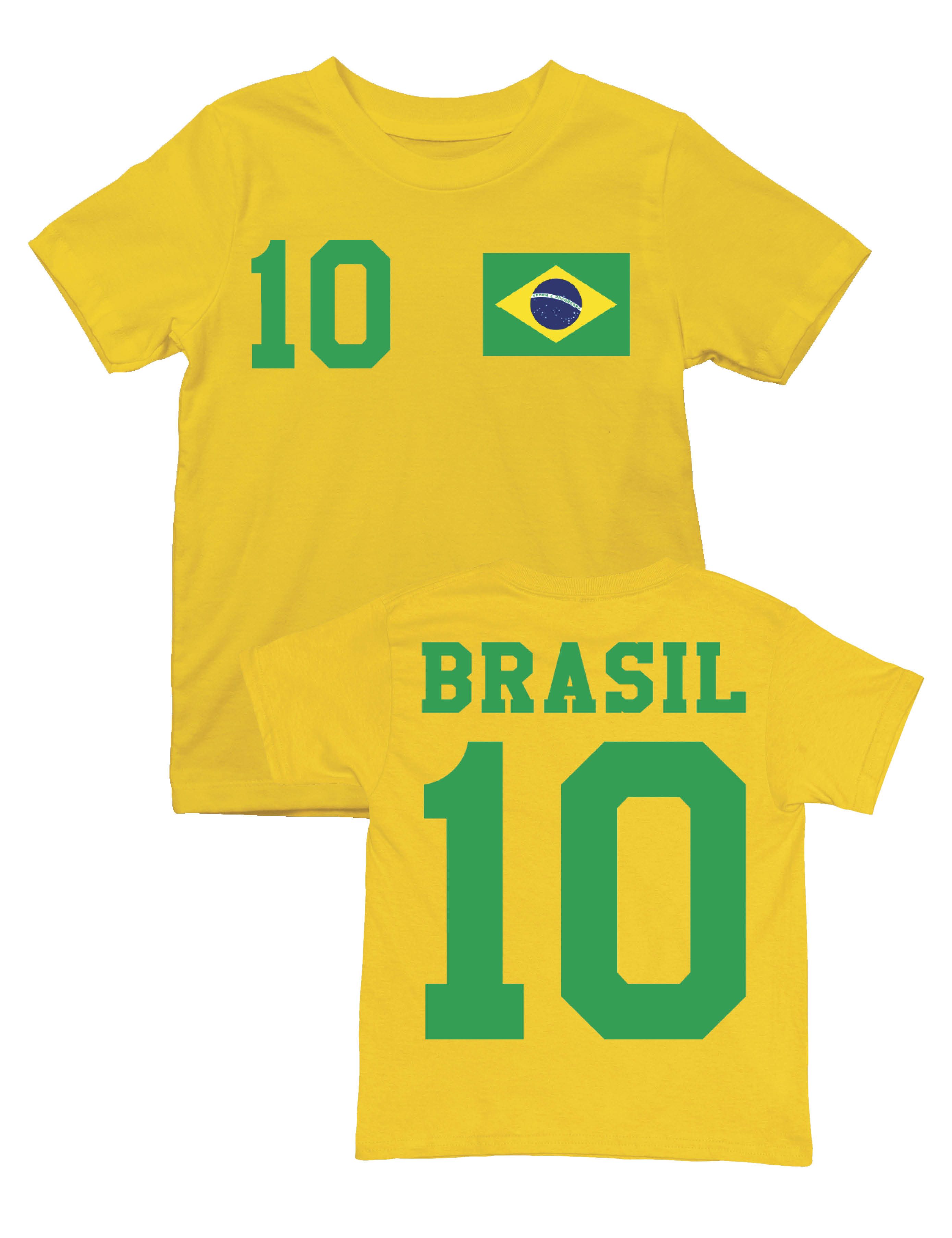Youth Designz T-Shirt Brasilien Kinder T-Shirt im Fußball Trikot Look mit trendigem Motiv