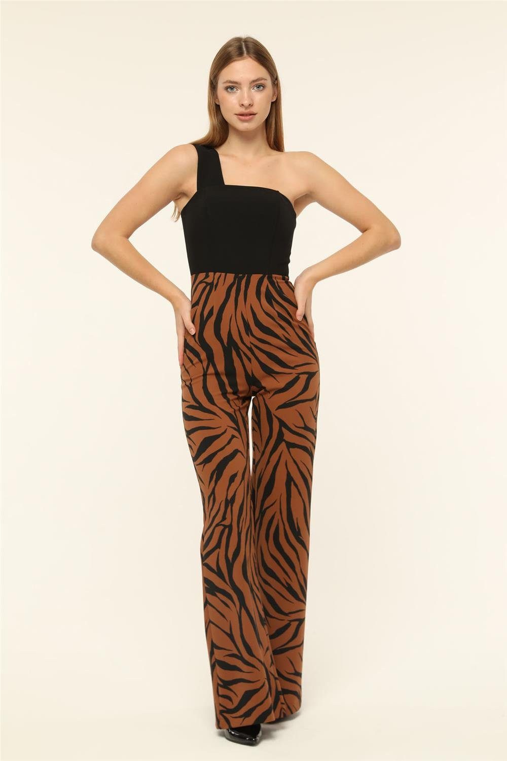 Overall Zebra-Print Jumpsuit