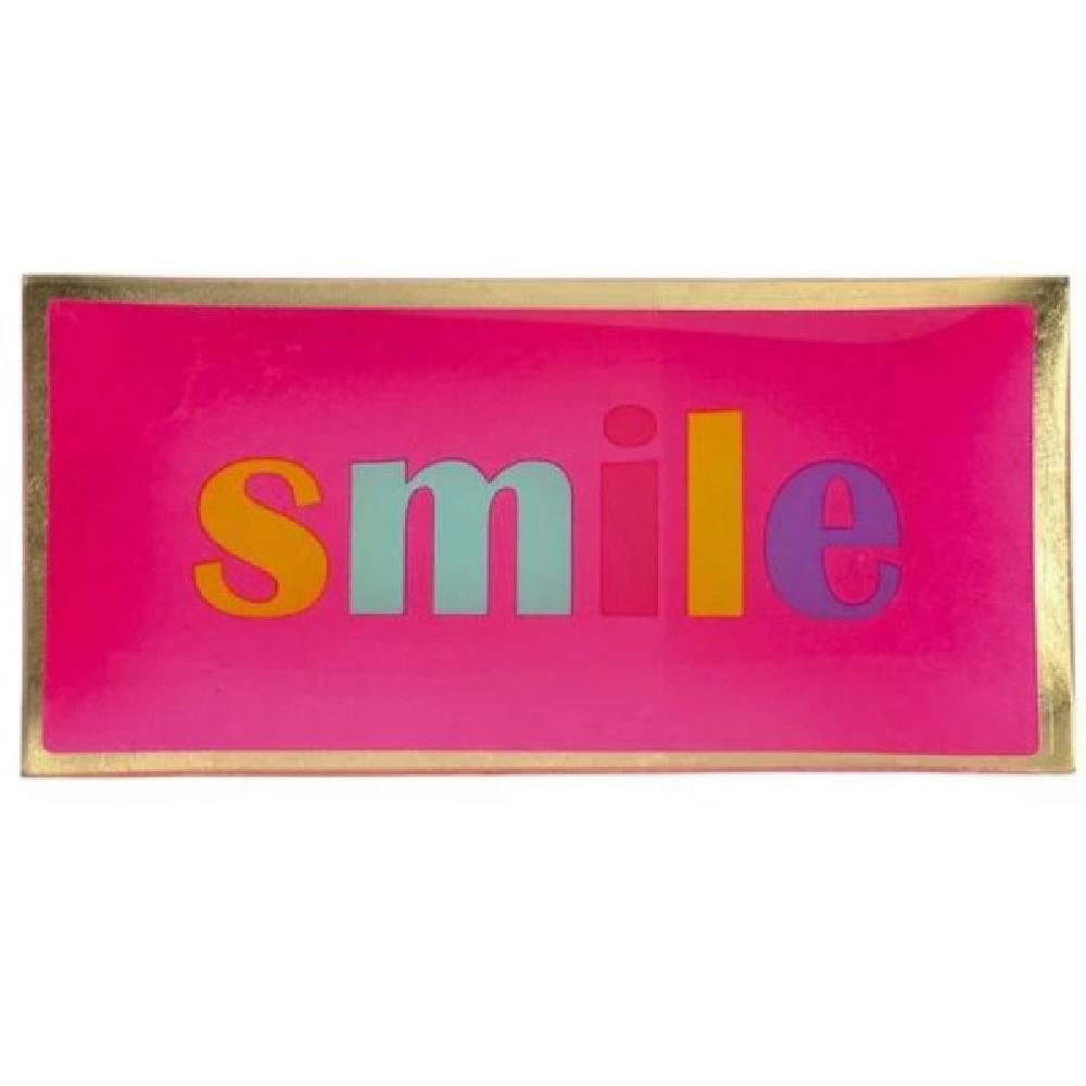 Giftcompany Servierschale Glasteller Love Plates Smile Neon Pink (10x21cm)