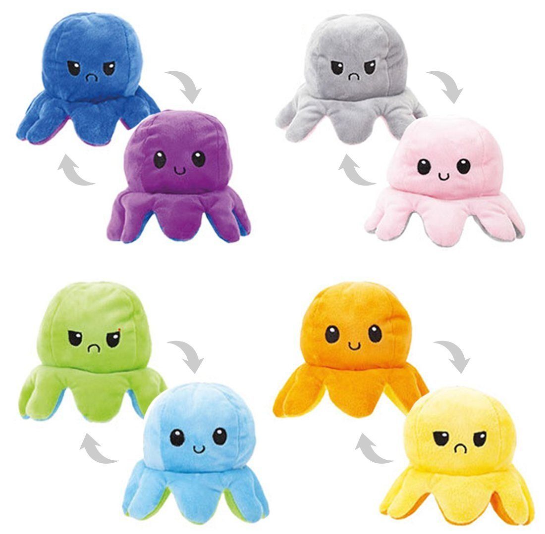 C T Kuscheltier Oktopus Pluschtier Doppelseitiges Flip Kuscheltier Zum Wenden Verschiedene Farben 40 Cm Online Kaufen Otto