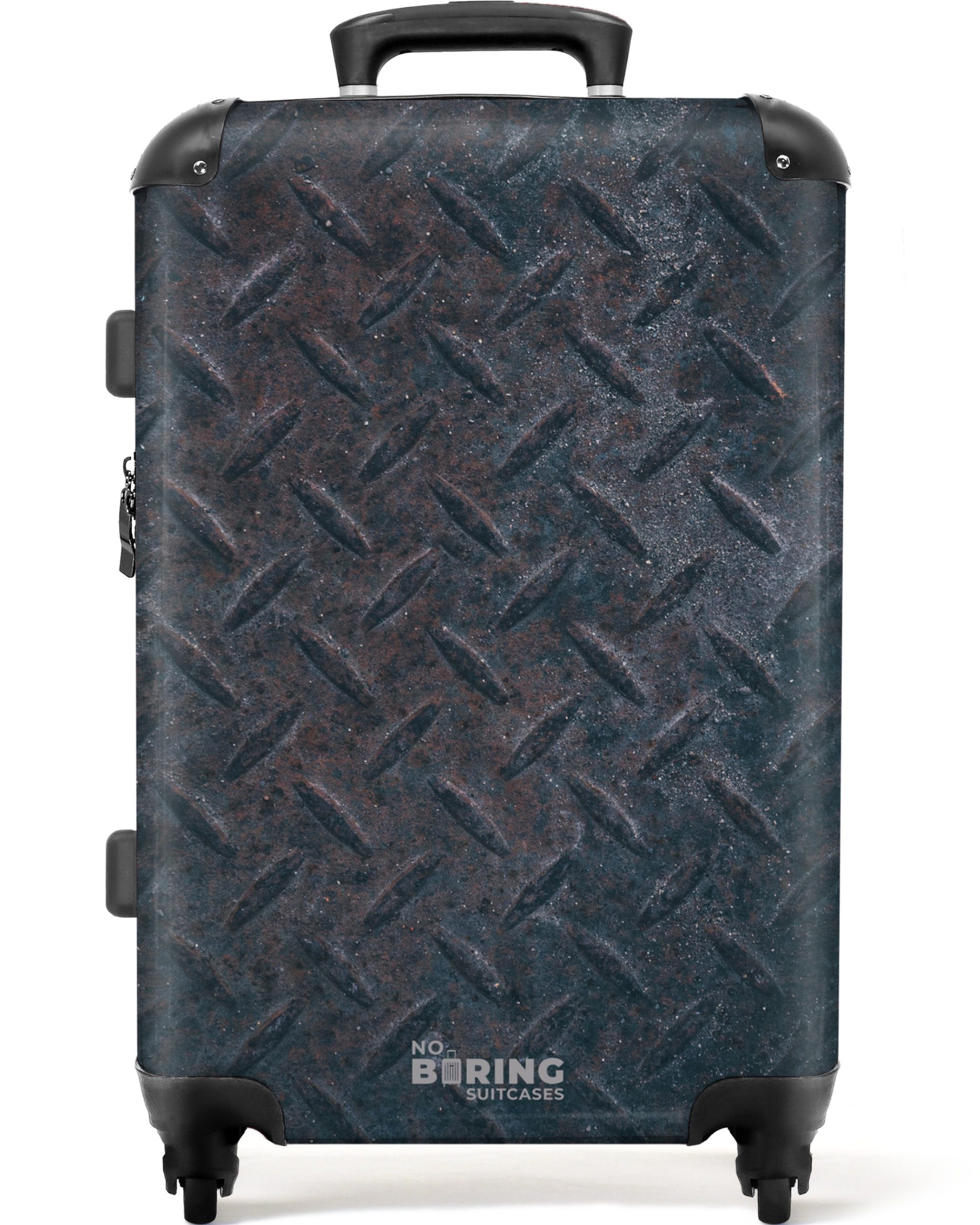 NoBoringSuitcases.com© Hartschalen-Trolley Dunkle Metallplatte mit Diamants günstig online kaufen