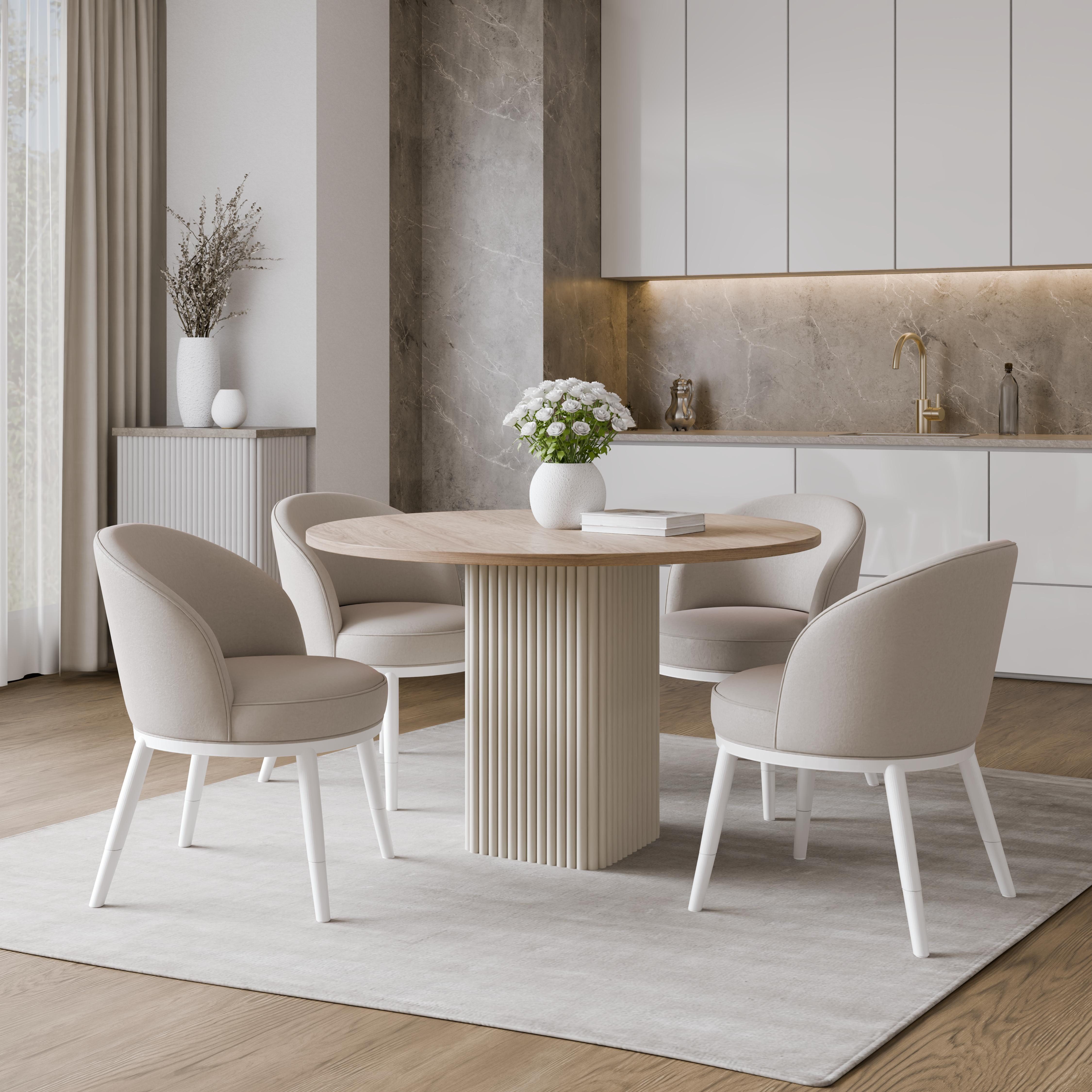 Design Möbel Beistelltisch Beistelltisch CUBO Ø100 cm Metalltisch Wohnzimmertisch CASHMERE
