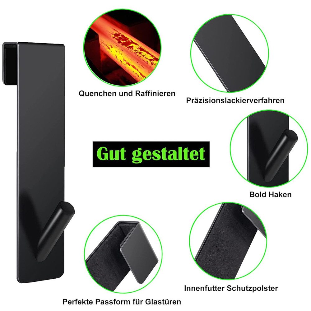 TUWENA Handtuchhaken 2 Stück Haken Duschwand Edelstahl Duschhaken ohne Bohr günstig online kaufen