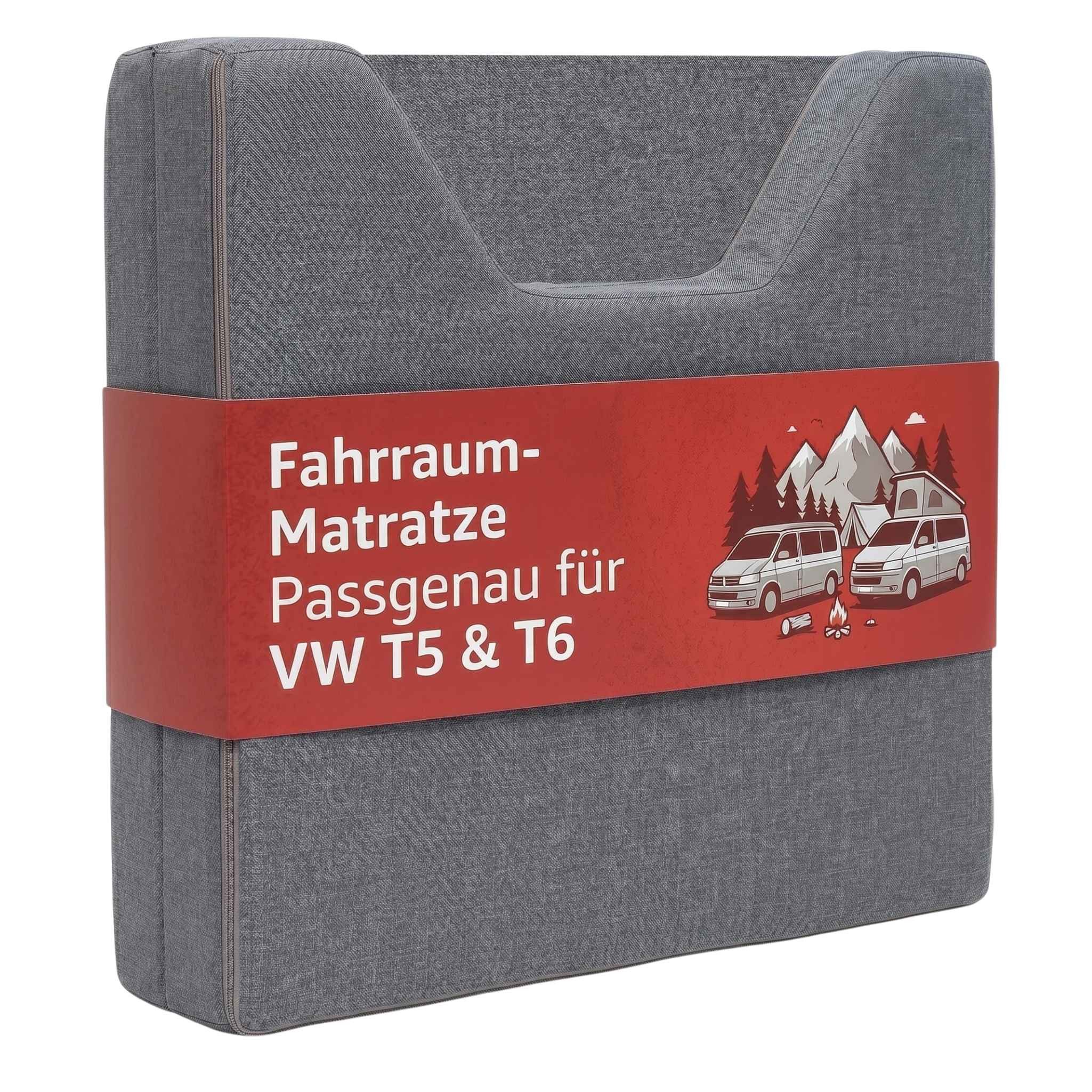 Klappmatratze Kinderbett VW T5 T6 T6.1 Camper Reisematratze 145x70x10cm Grau, MR.DEKO, 10 cm hoch, (inkl. Aufbewahrungstasche), Ergonomische Faltmatratze H2/H3 Kaltschaum & waschbarer Stoffbezug