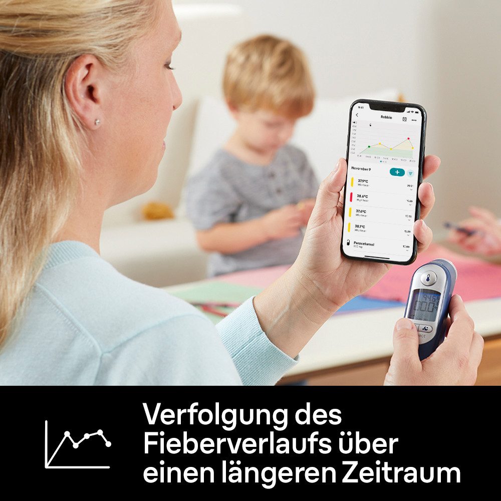 Braun Fieberthermometer ThermoScan® 7+ connect Ohrthermometer IRT6575NWE, Für alle Altersgruppen geeignet, einschließlich Neugeborene, Bluetooth – Bild 5 von 5