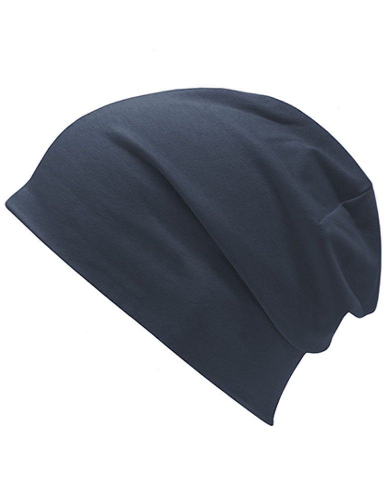 Modescout Stadler Beanie Jersey Mütze Slouch Beanie aus Bio-Baumwolle Navy