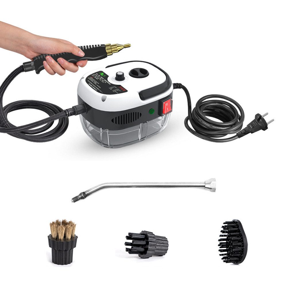 cocosity Dampfreiniger 1500W Handdampfreiniger – Hochtemperatur & Druck, 3 Bürstenköpfe, 1500 W, Kein Staubfangbehälter, 3BAR, 6 Geschw., kompakt, für Küche, Bad, Auto.