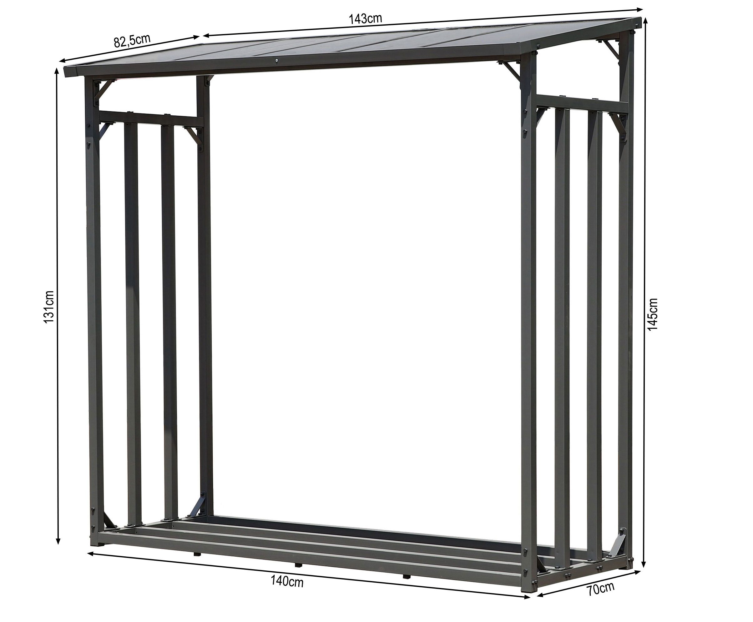 Quick Star Kaminholzregal Kaminholzregal 143x70x145 cm 1,4 m³ mit Wettersch günstig online kaufen