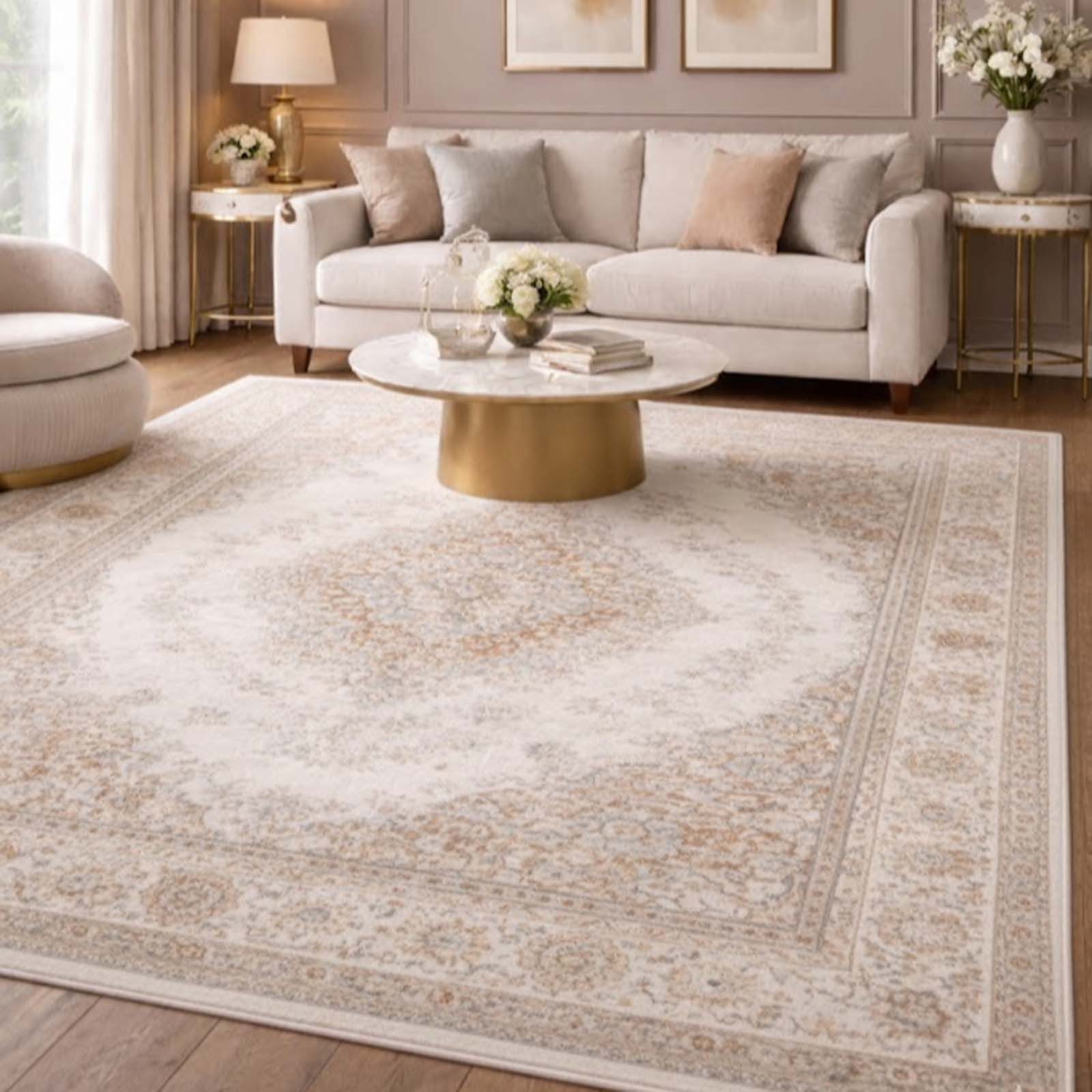 TaraCarpet Teppich TaraCarpet Ziegler Wohnzimmer,Schlafzimmer,Esszimmer, rechteckig, Höhe: 9 mm, Wohnzimmer, Schlafzimmer, Esszimmer Ziegler beige 160x230