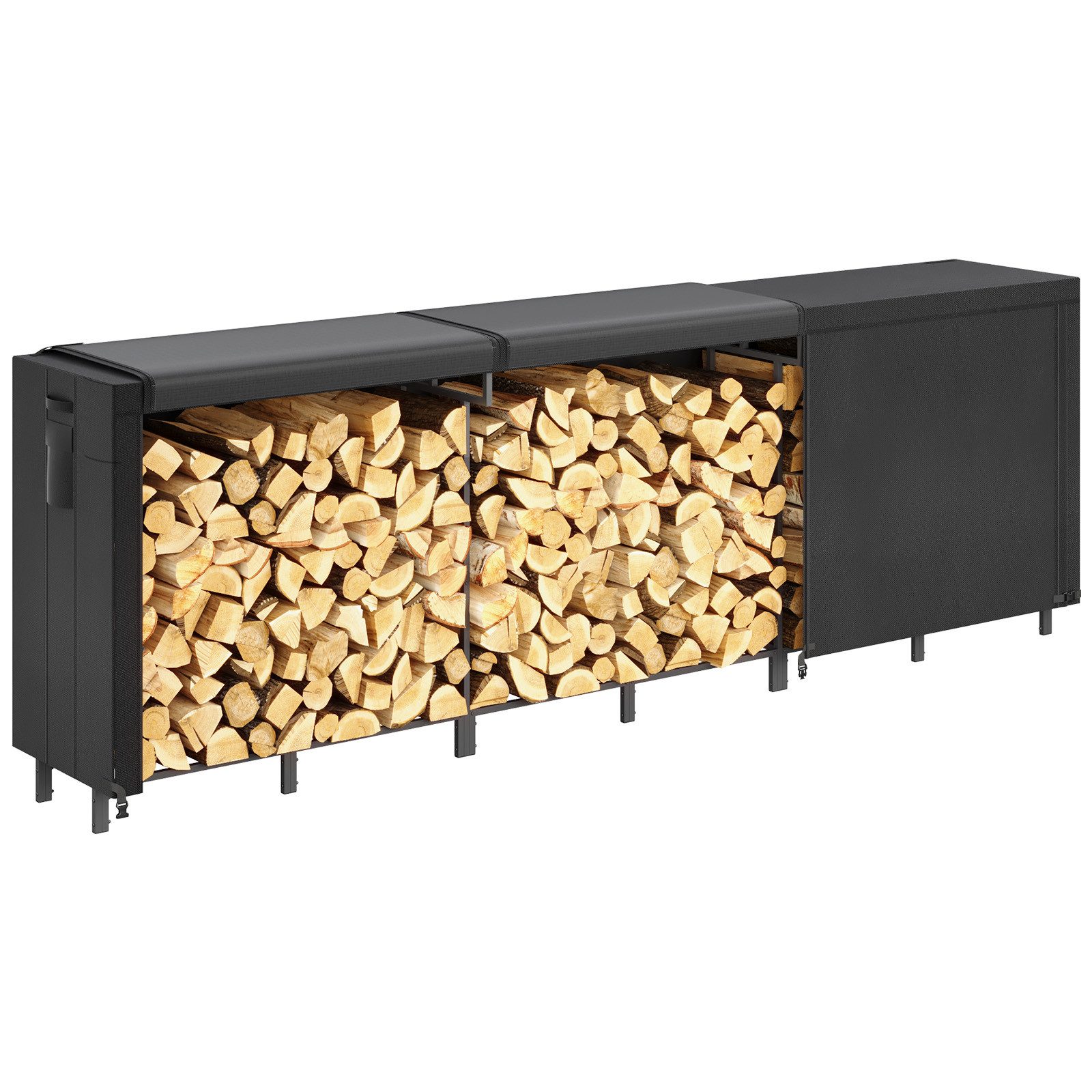 Lifewit Kaminholzregal Kaminholzregal Metall, Stapelhilfe Holzunterstand Holzlager