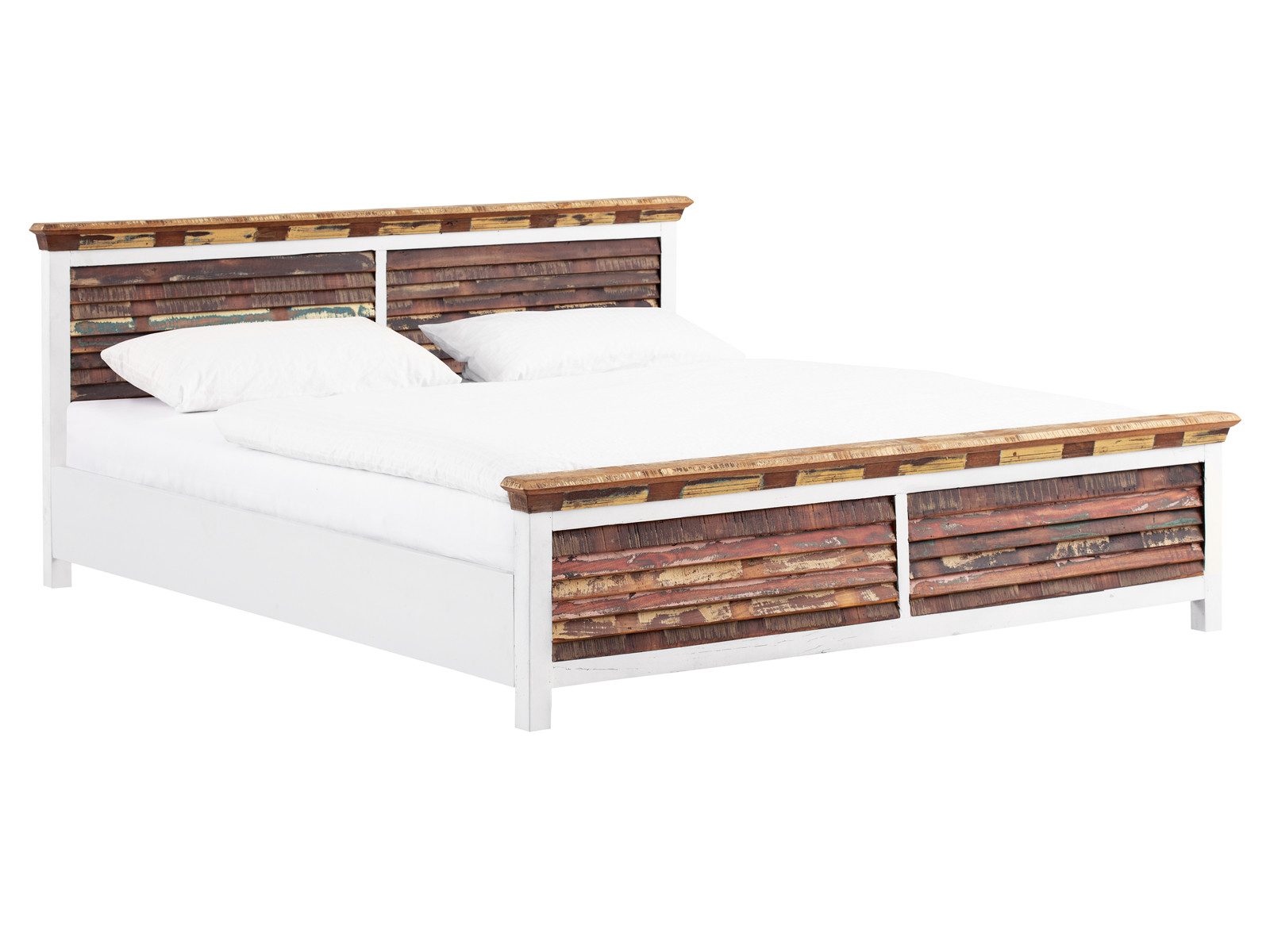 massivum Holzbett Perth 180x200cm Doppelbett weiß aus Massivholz