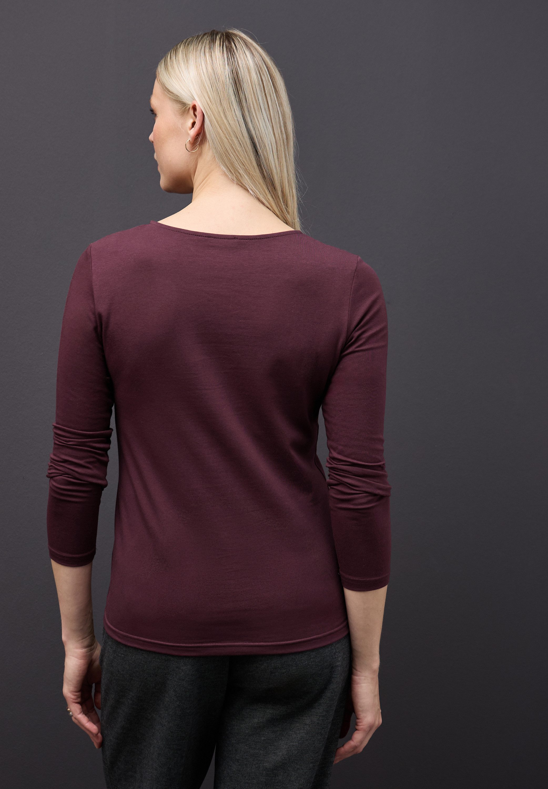 STREET ONE Langarmshirt mit Mesh-Einsatz günstig online kaufen