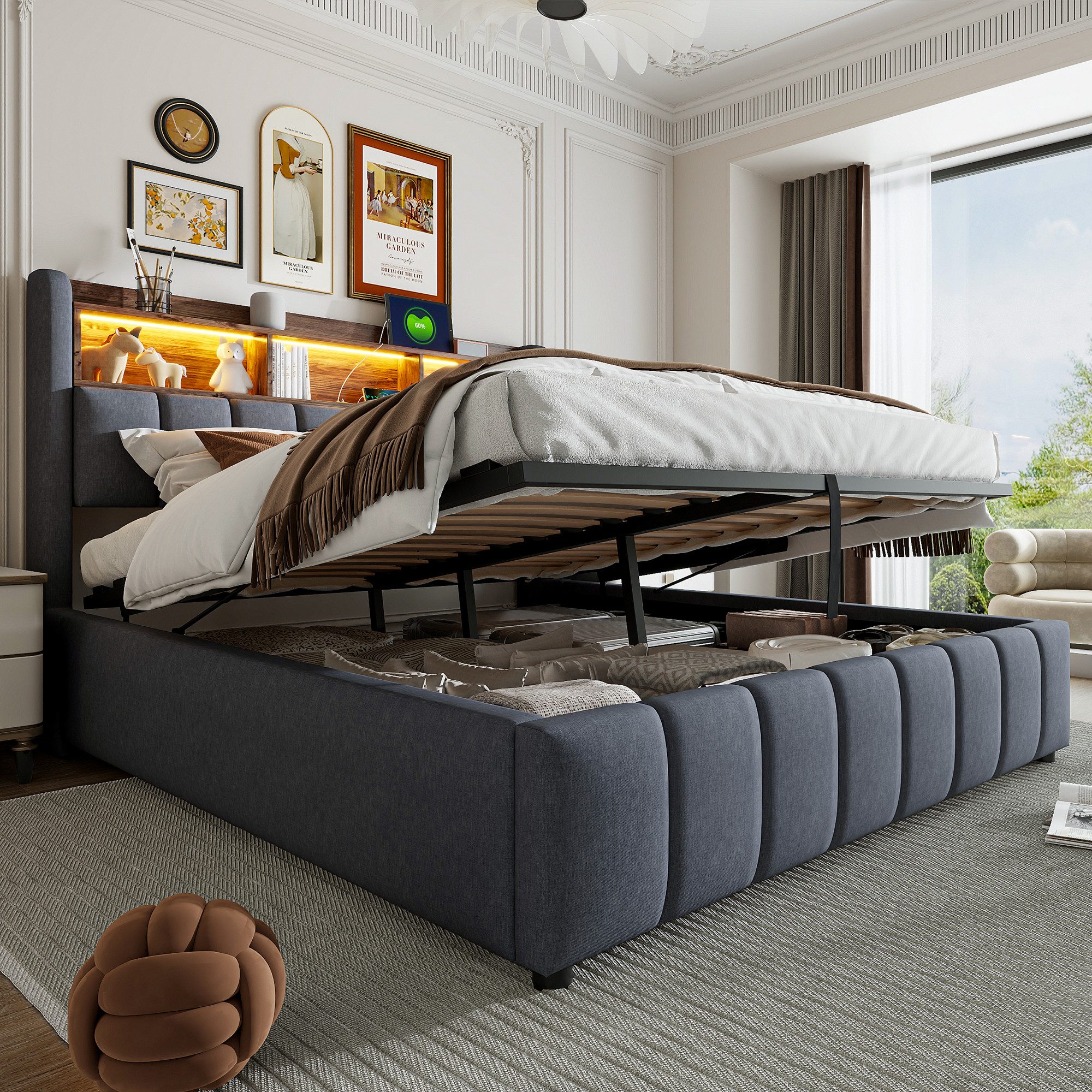 STILVORA Polsterbett 180×200 mit bettkasten,Funktionbett mit günstig online kaufen