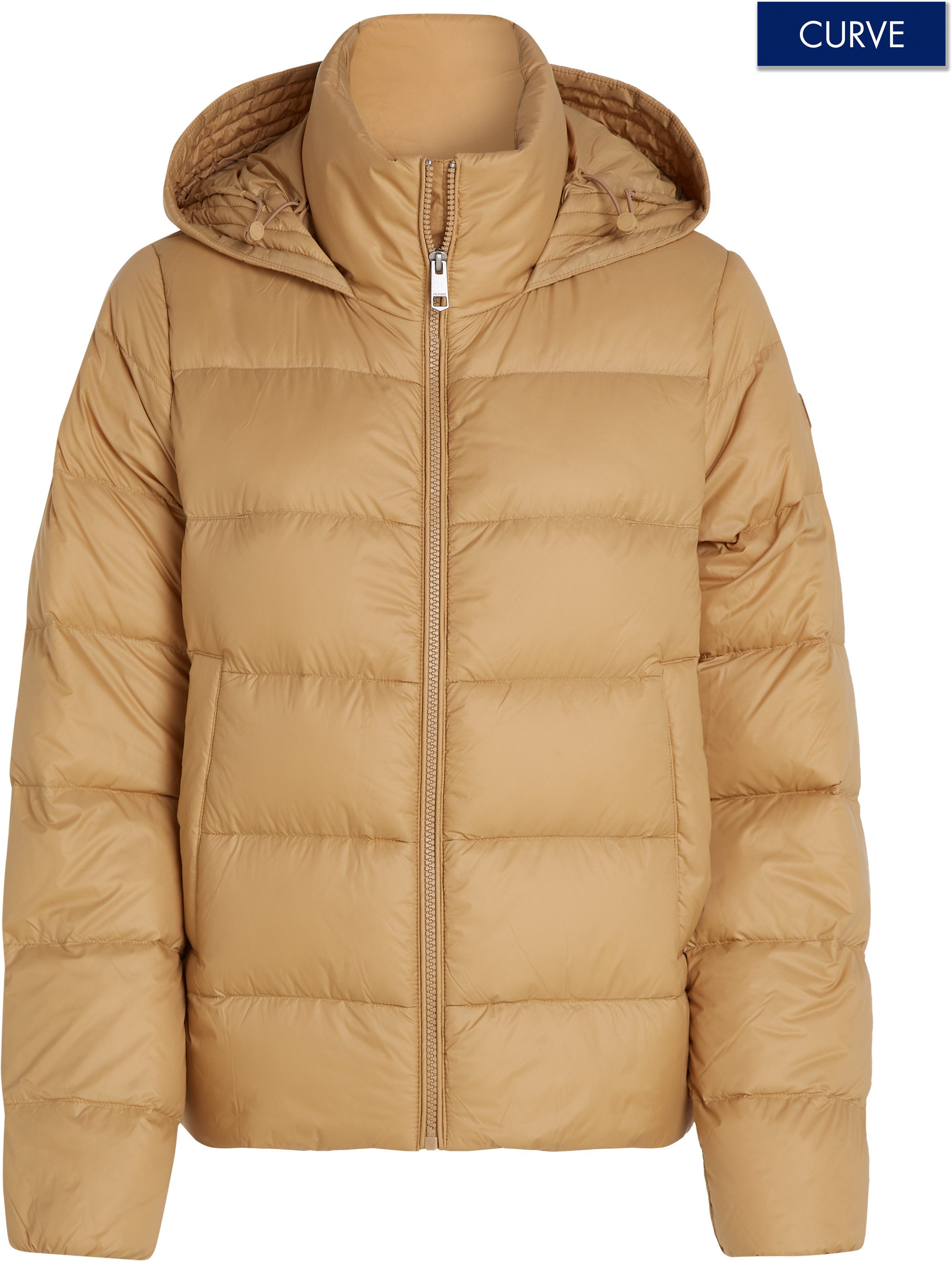 Tommy Hilfiger Curve Steppjacke CRV CASUAL LW DOWN HOOD JACKET in Großen Größen, mit Kapuze, Stehkragen, Reißverschluss