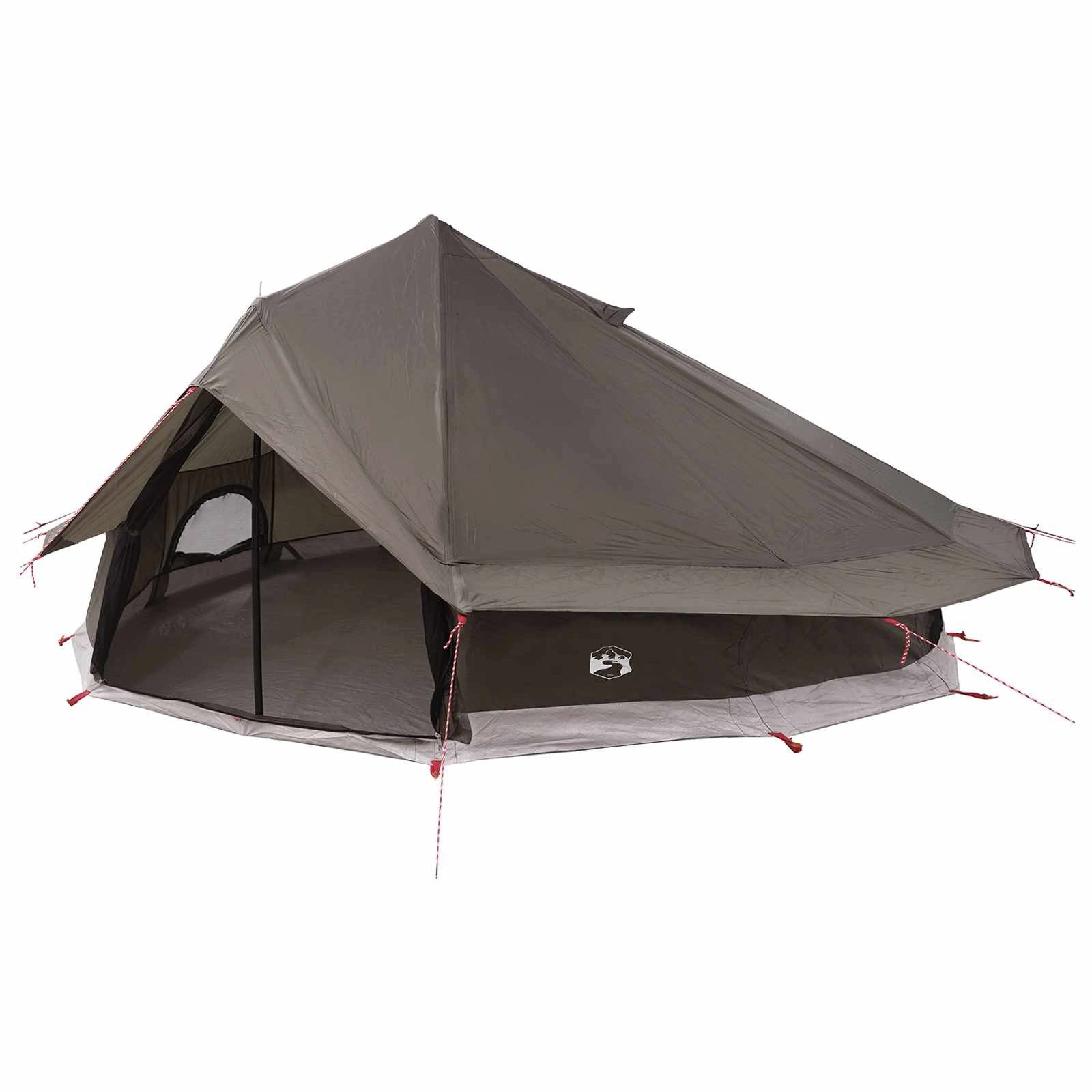 vidaXL Tipi-Zelt Tipi Zelt Braun Grau 800 x 800 x 430 cm Polyester und Stahl, (1 tlg)