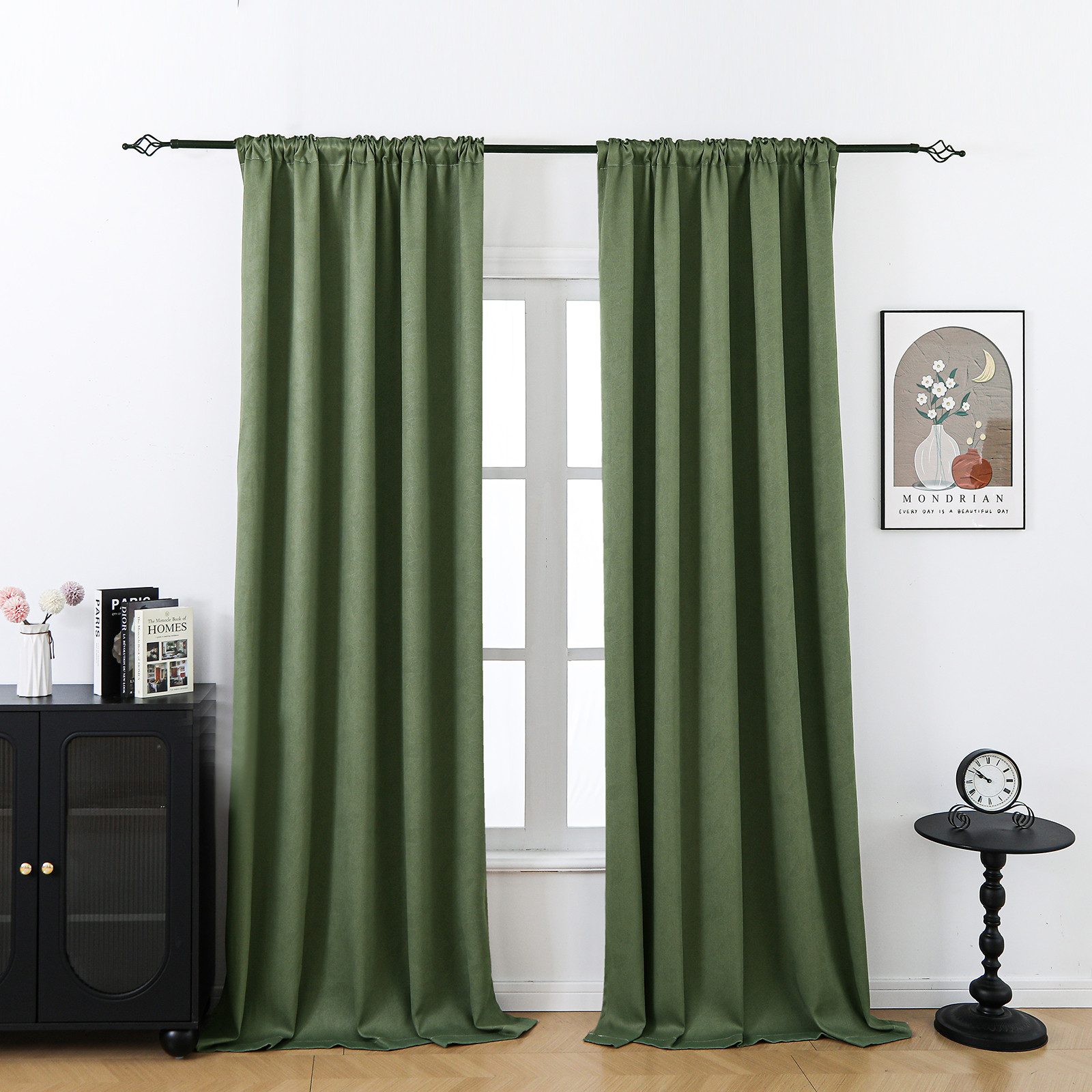 Rosnek Verdunkelungsvorhang Geprägter Vorhang 2er Set, blickdicht, 310gsm, Fenstervorhänge für Wohn- & Schlafzimmer, 85 % Lichtschutz