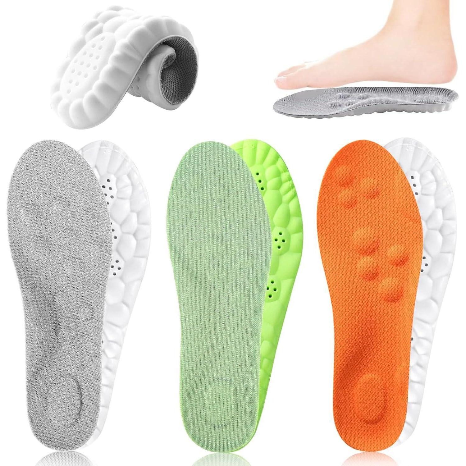 BINYI orthopädische Schuheinlagen Schuheinlagen Orthopädische Einlegesohlen Memory Foam 3 Paar für Damen