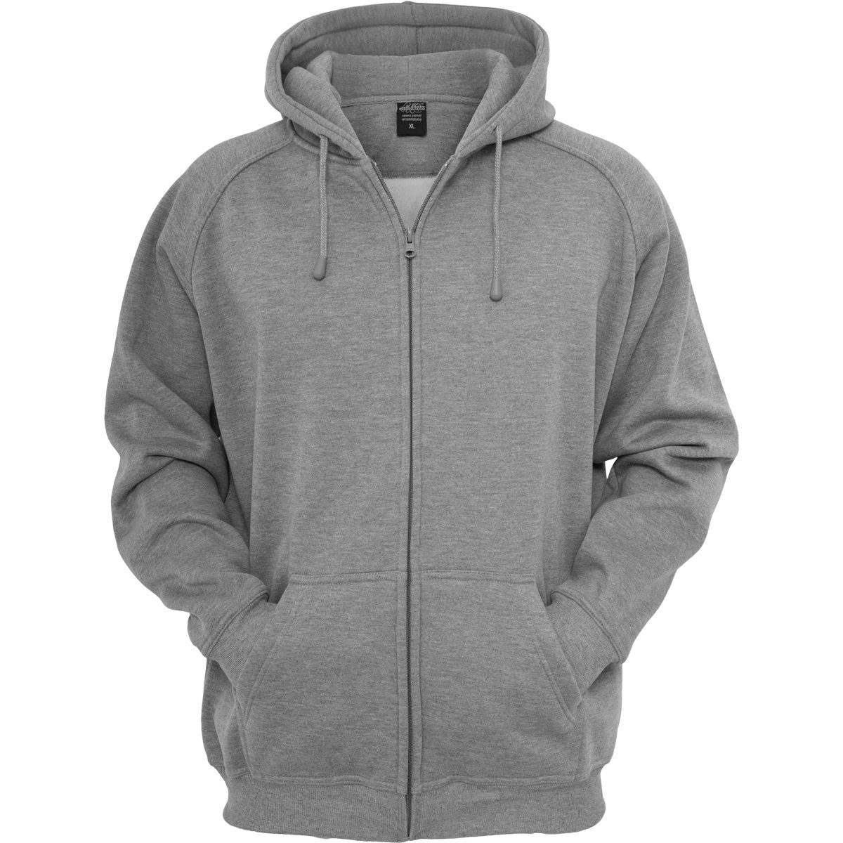 Urban Classics Plus Size Sweatjacke Übergrößen Urban Classics Kapuzenjacke Zip Hoody grau melange