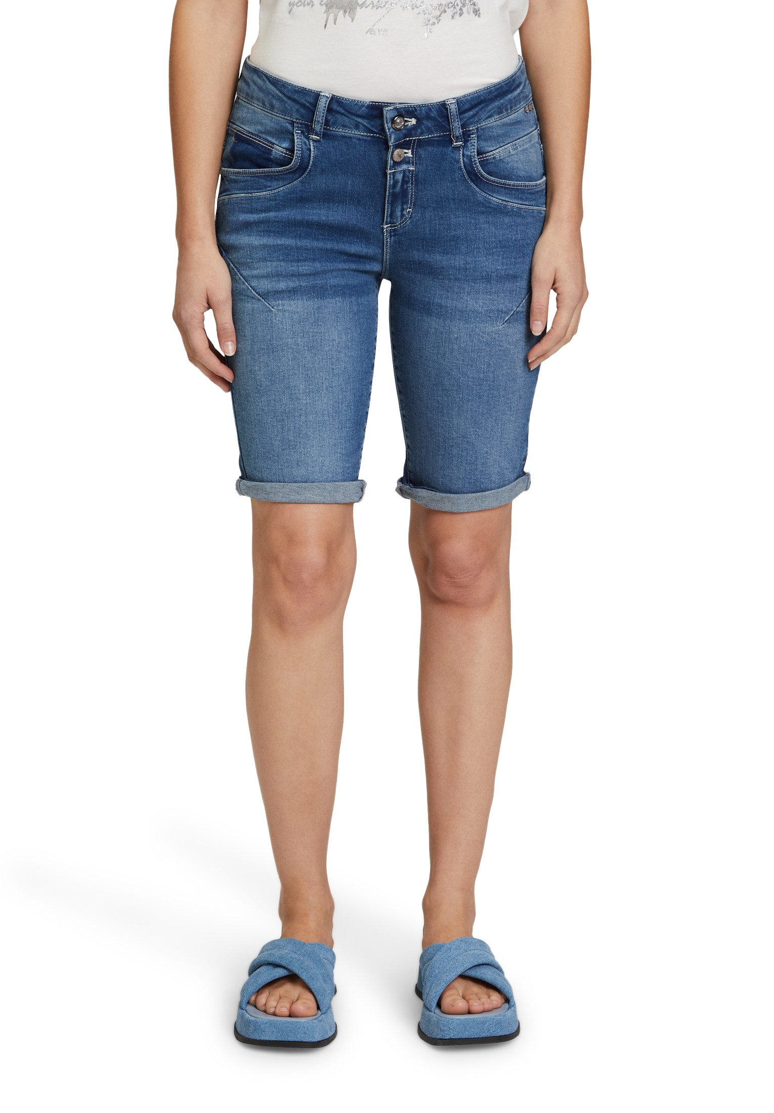 Shorts Cartoon Damen Jeans-Shorts mit Stickerei