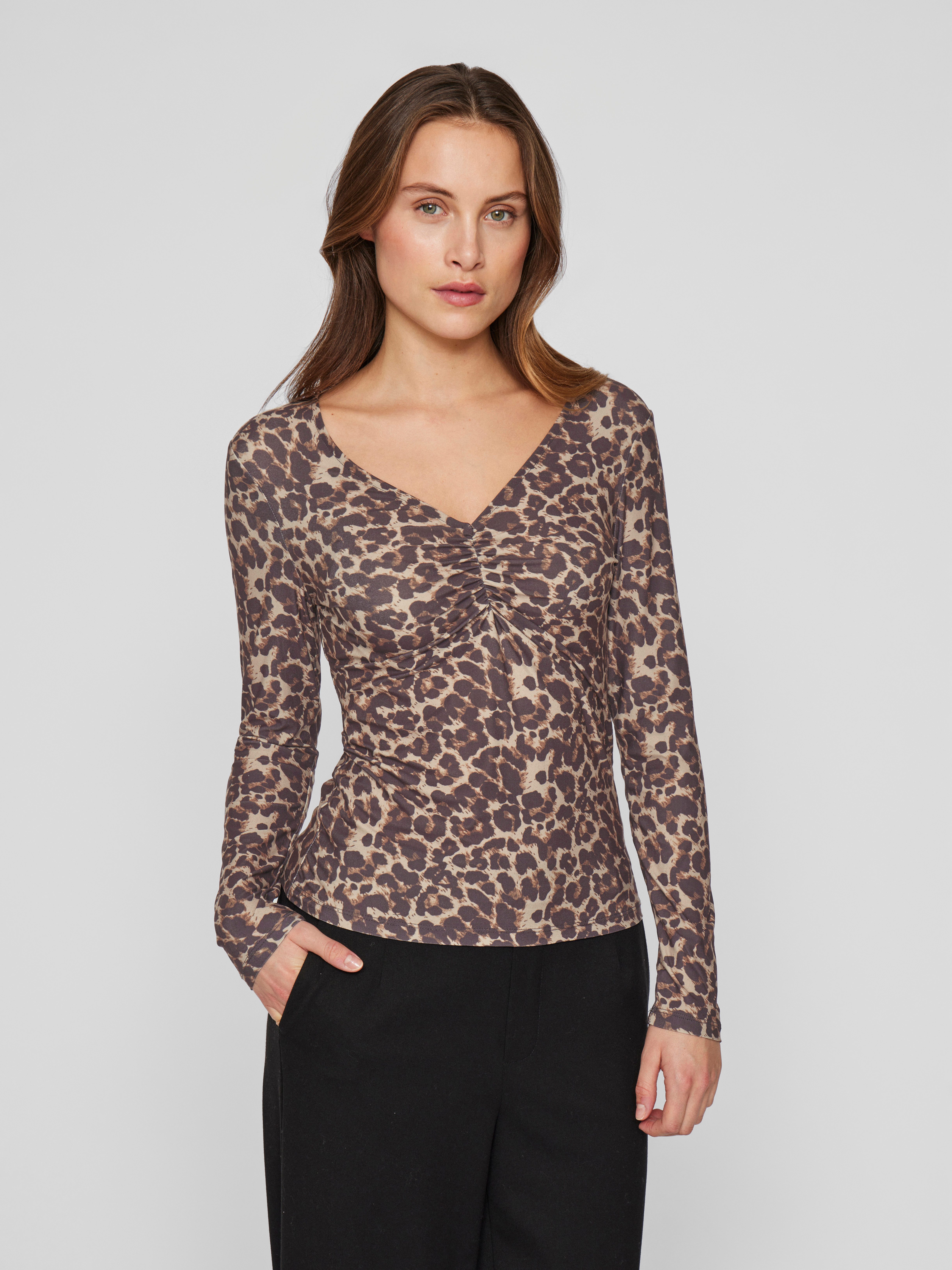 Vila V-Shirt VILEOA V-NECK L/S TOP günstig online kaufen