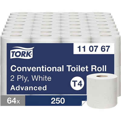 TORK Toilettenpapier Advanced (64-St), 2-lagig, hochweiß, 250 Blatt/Rolle