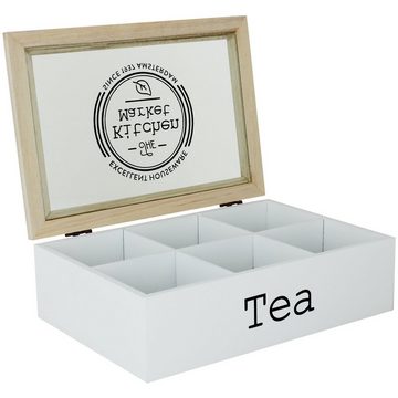 Koopman Teebox Teekiste Kitchen Market Modellwahl Teekasten Teebeutelbox Holzteebox, Teedose Tee Dose Kiste Box Teebeutel Aufbewahrung