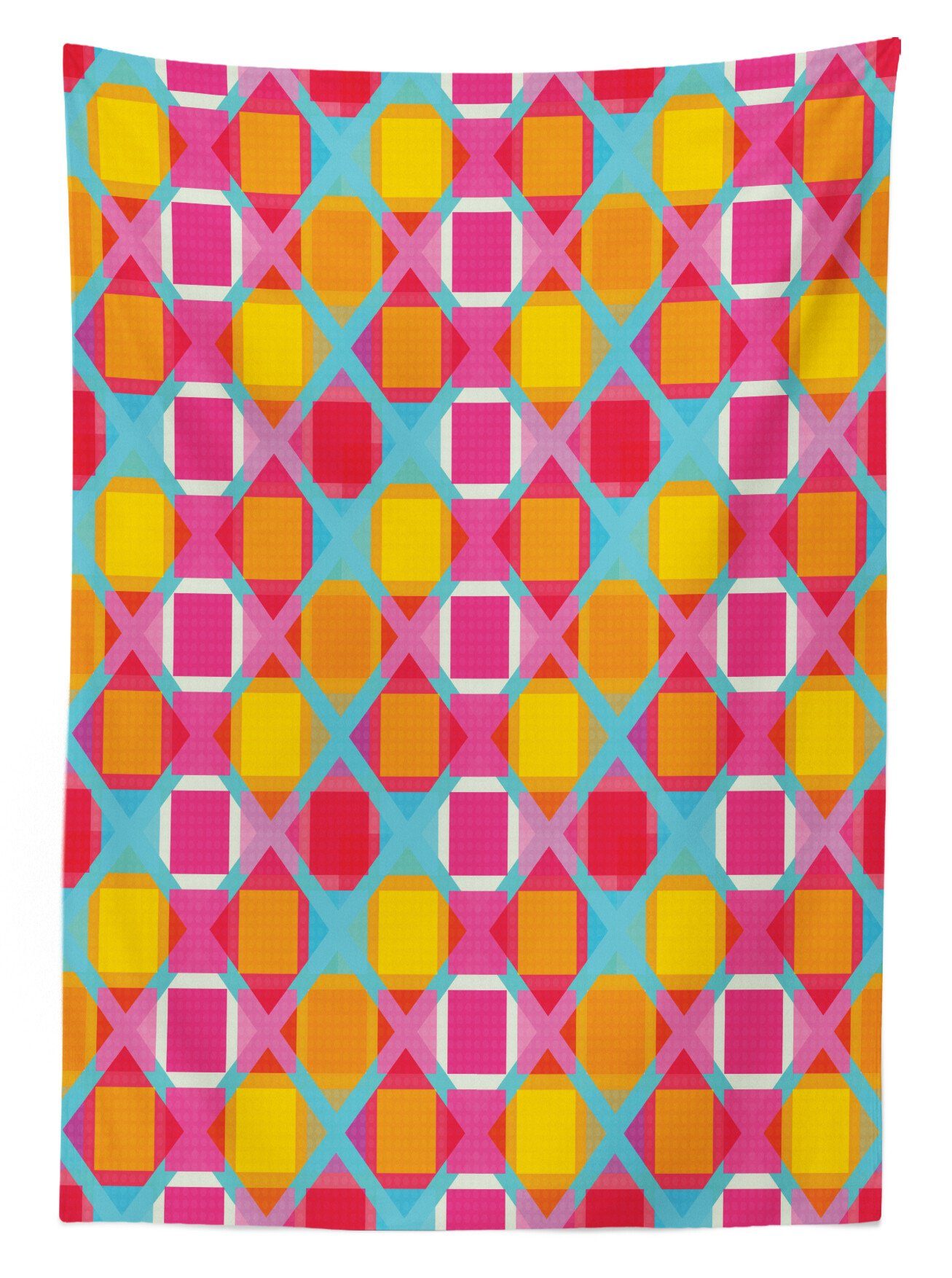 Abakuhaus Tischdecke Farbfest Waschbar auf Außen den Für Gitter Zeile Geometrisch geeignet Bereich Klare Farben, Abstrakte