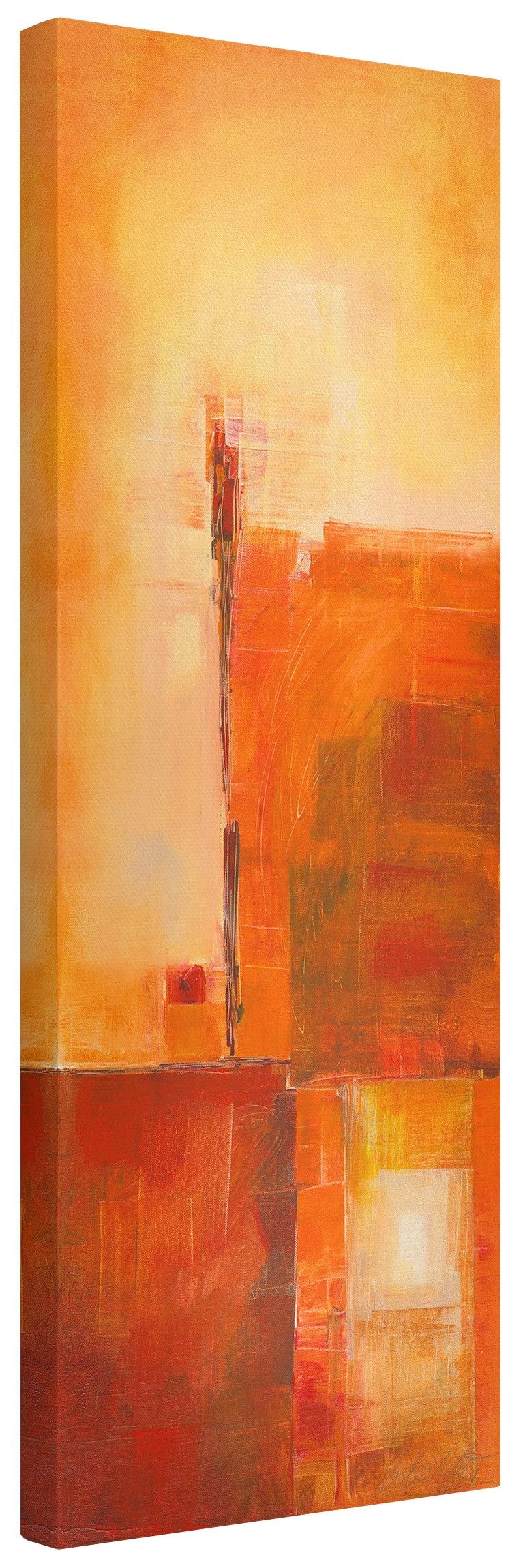 Bilderdepot24 Leinwandbild Kunstdruck Modern Abstrakt Orange Braun orange Bild auf Leinwand XXL, Wohnzimmer Schlafzimmer Küche Flur Wandbild Kunstkopie Wanddeko Druck