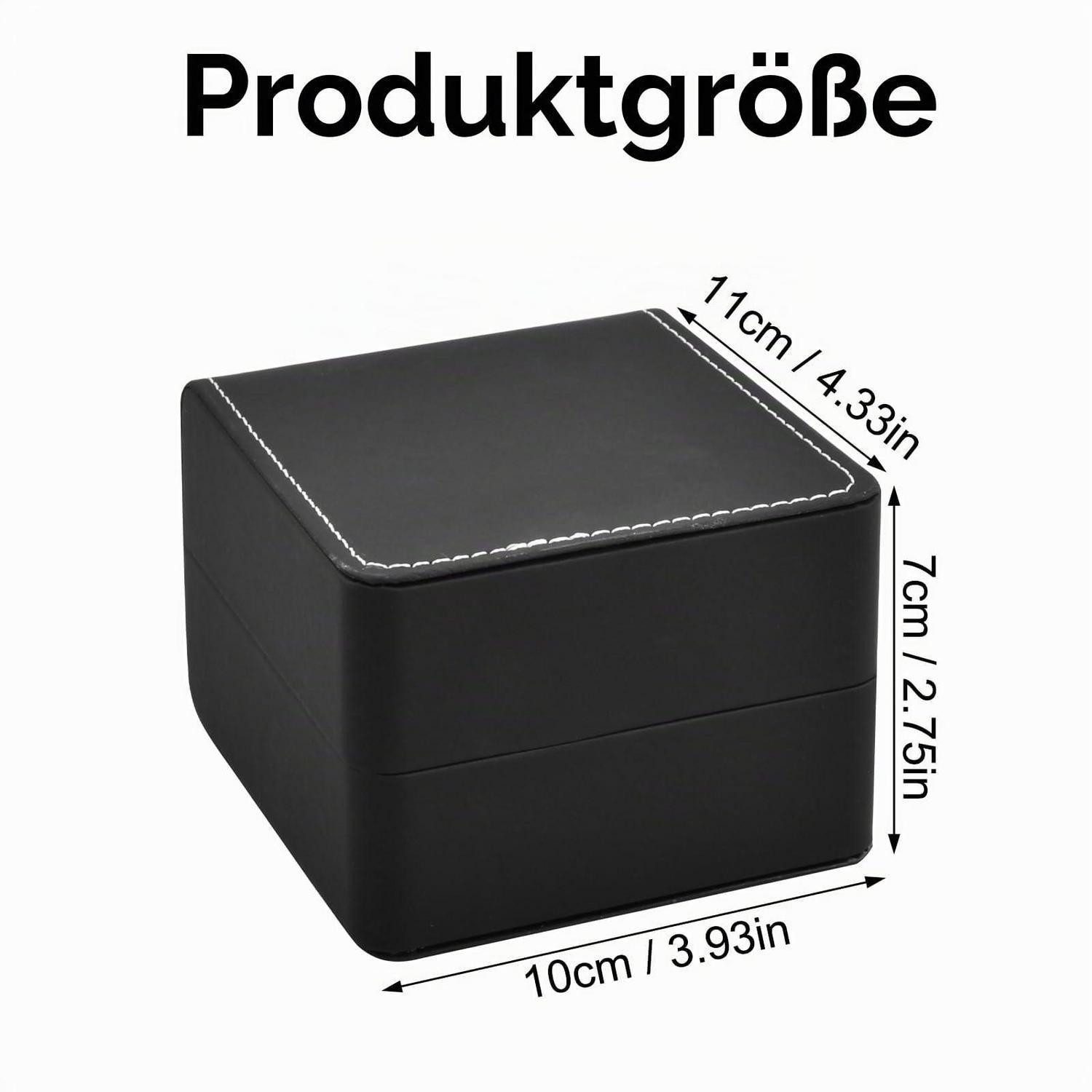 LuxusKollektion Uhrenbox Uhrenbox Single Grid in Lederoptik Schwarz (1 St)