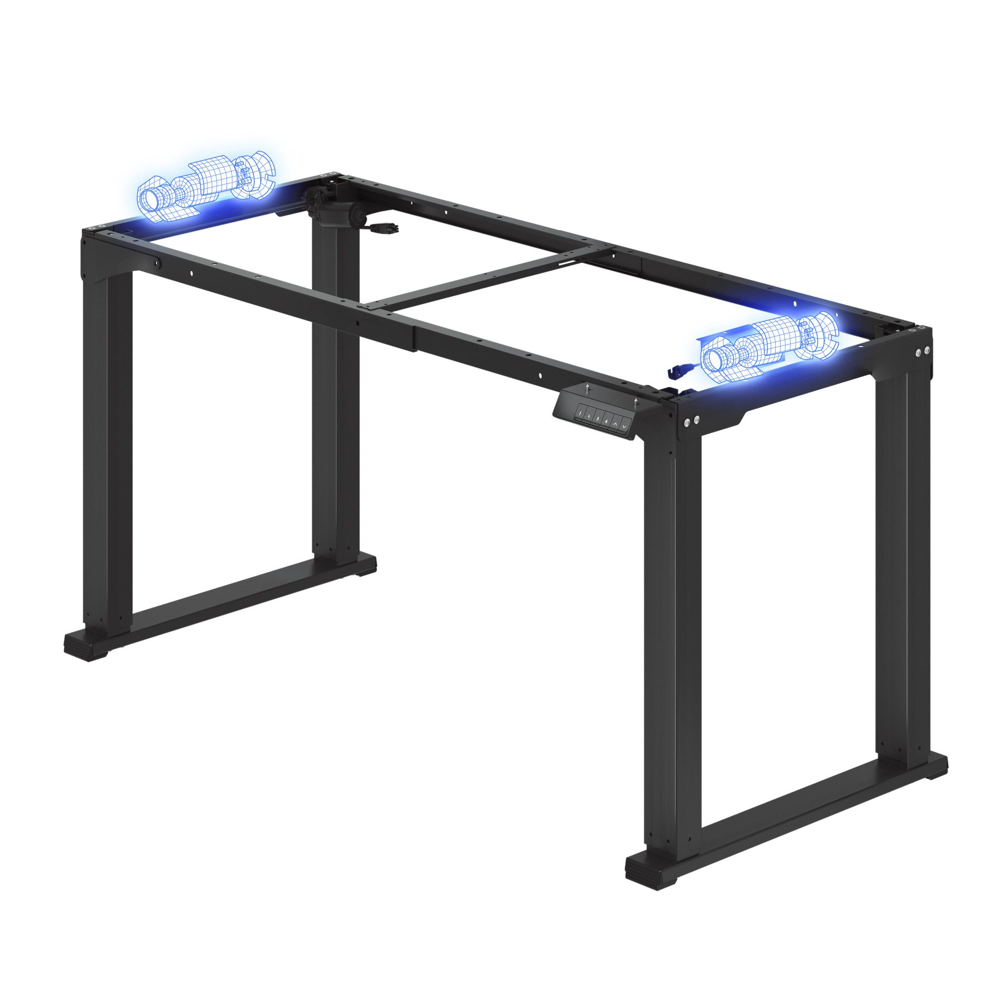 FLEXISPOT Tischgestell Elektrisches Höhenverstellbares Tischgestell 4-Bein – besonders stabil (Dualmotor, Kollisionsschutz, höhenverstellbar 71,5–118,5 cm, belastbar bis 150 kg, Sanfte Bewegung), ideal für Büro, Homeoffice & als Esstisch nutzbar