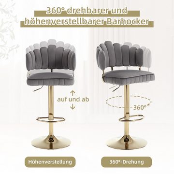 Blusmart Barhocker Drehbare Barhocker, 2er-Set (höhenverstellbare Stühle, 2 St., mit Fußstütze), Für Küche und Esszimmer