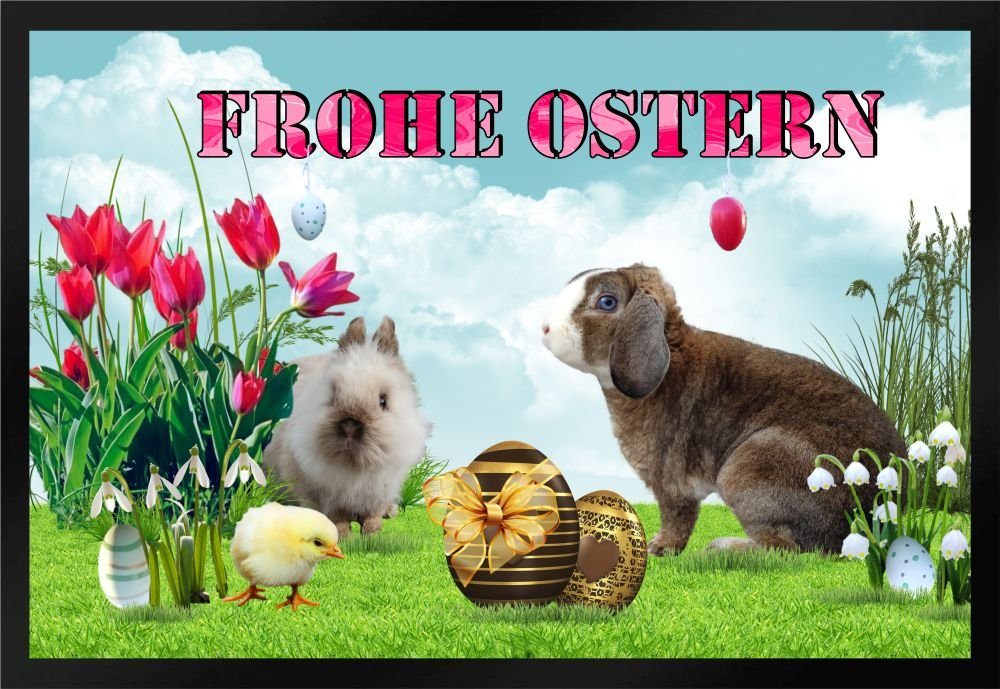 Fußmatte Schmutzfangmatte Frohe Ostern F662, Ladreas, 60x40