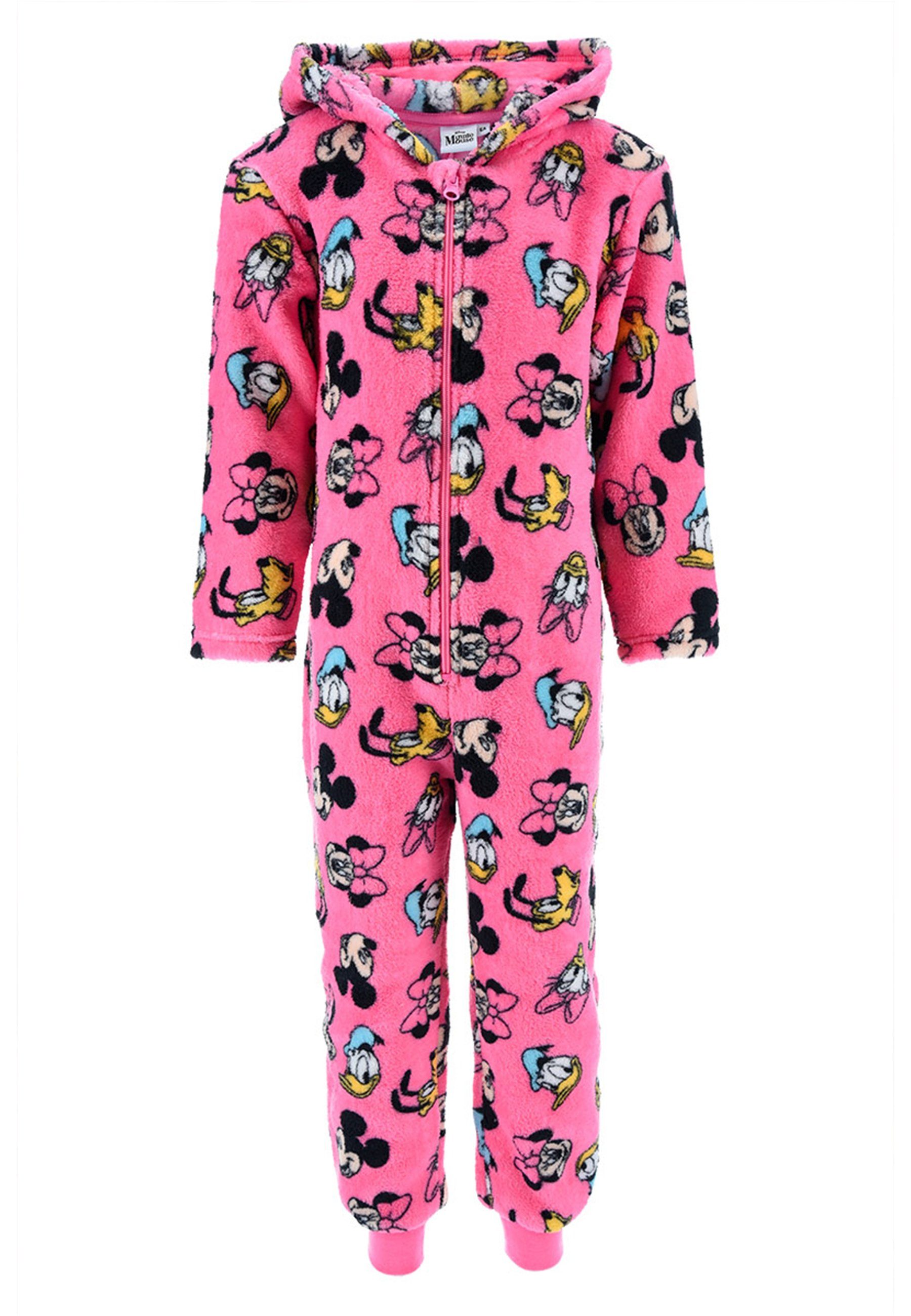 Disney Minnie Mouse Schlafanzug Mädchen Schlaf Overall Pyjama langarm Nachtwäsche Pink