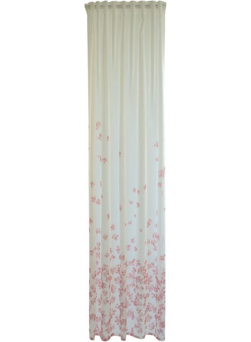 Gardine Nerima HOMING verdeckte Schlaufen (1 St) transparent Blumen floral rose transparent Wohnzimmer Schlafzimmer
