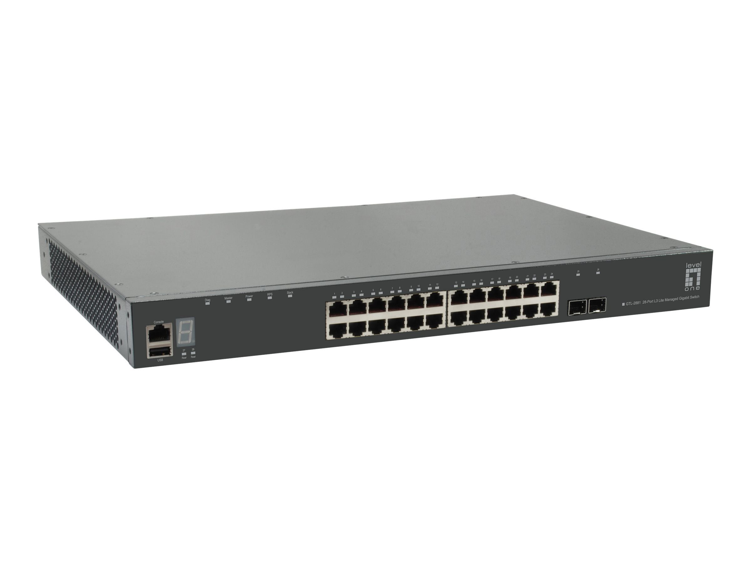 Levelone LEVEL ONE 28-Port-Stackable-L3-Switch Netzwerk-Switch | Switch