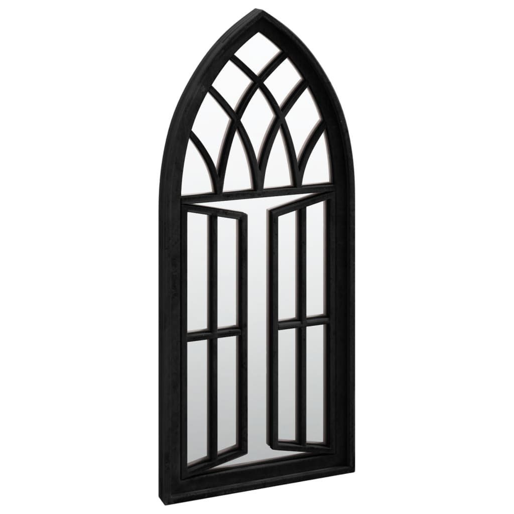 furnicato Wandspiegel Gartenspiegel aus Eisen mit Rosteffekt 70 x 30 cm Schwarz (1-St)