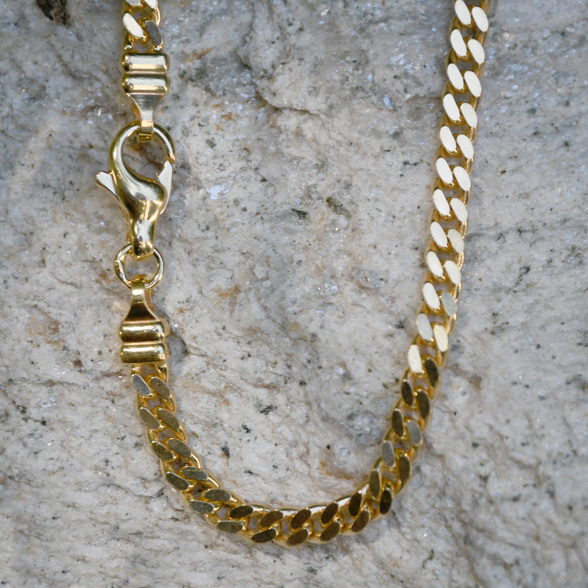 HOPLO Panzerkette Goldkette Panzerkette Länge 50cm - Breite 3,3mm - 750-18 günstig online kaufen