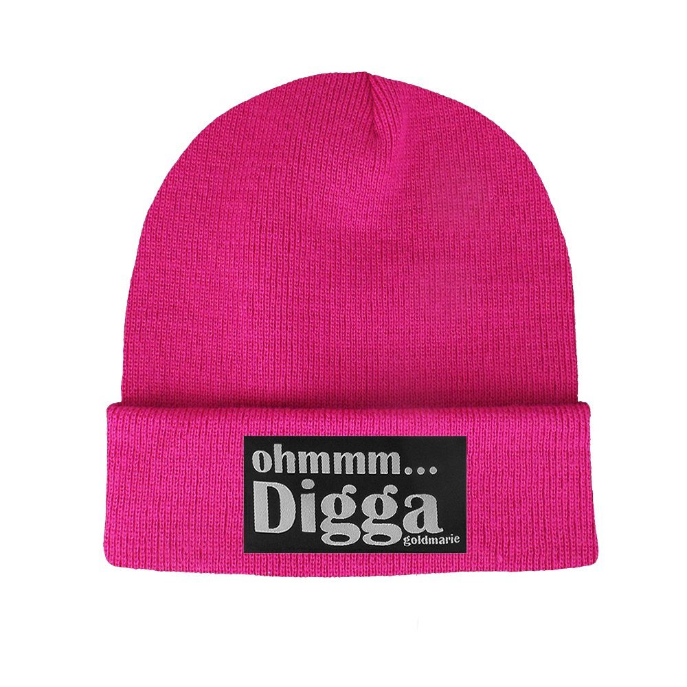 goldmarie Beanie OHMMM DIGGA Mütze pink (1-St) Feinstrick