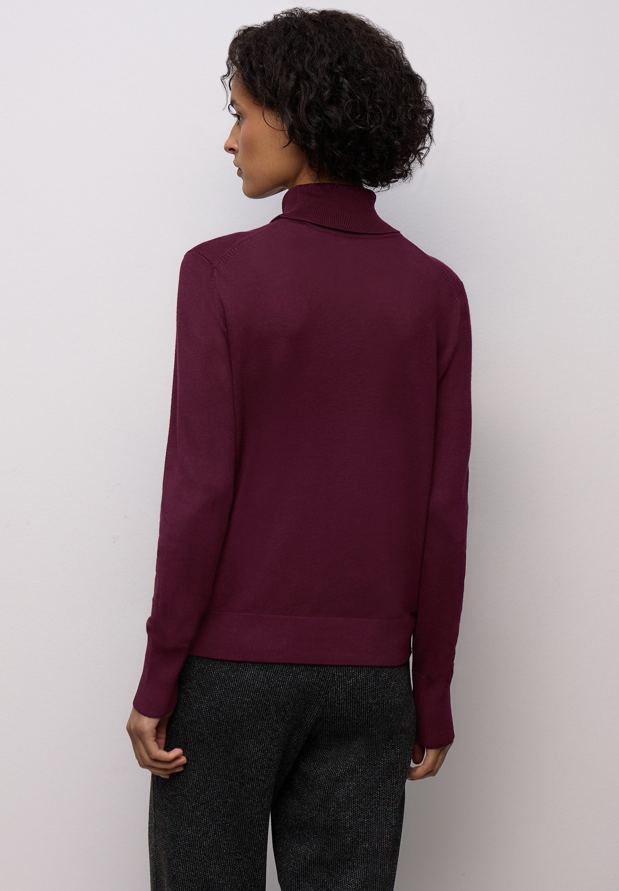 STREET ONE Rollkragenpullover mit Strick-Detail günstig online kaufen