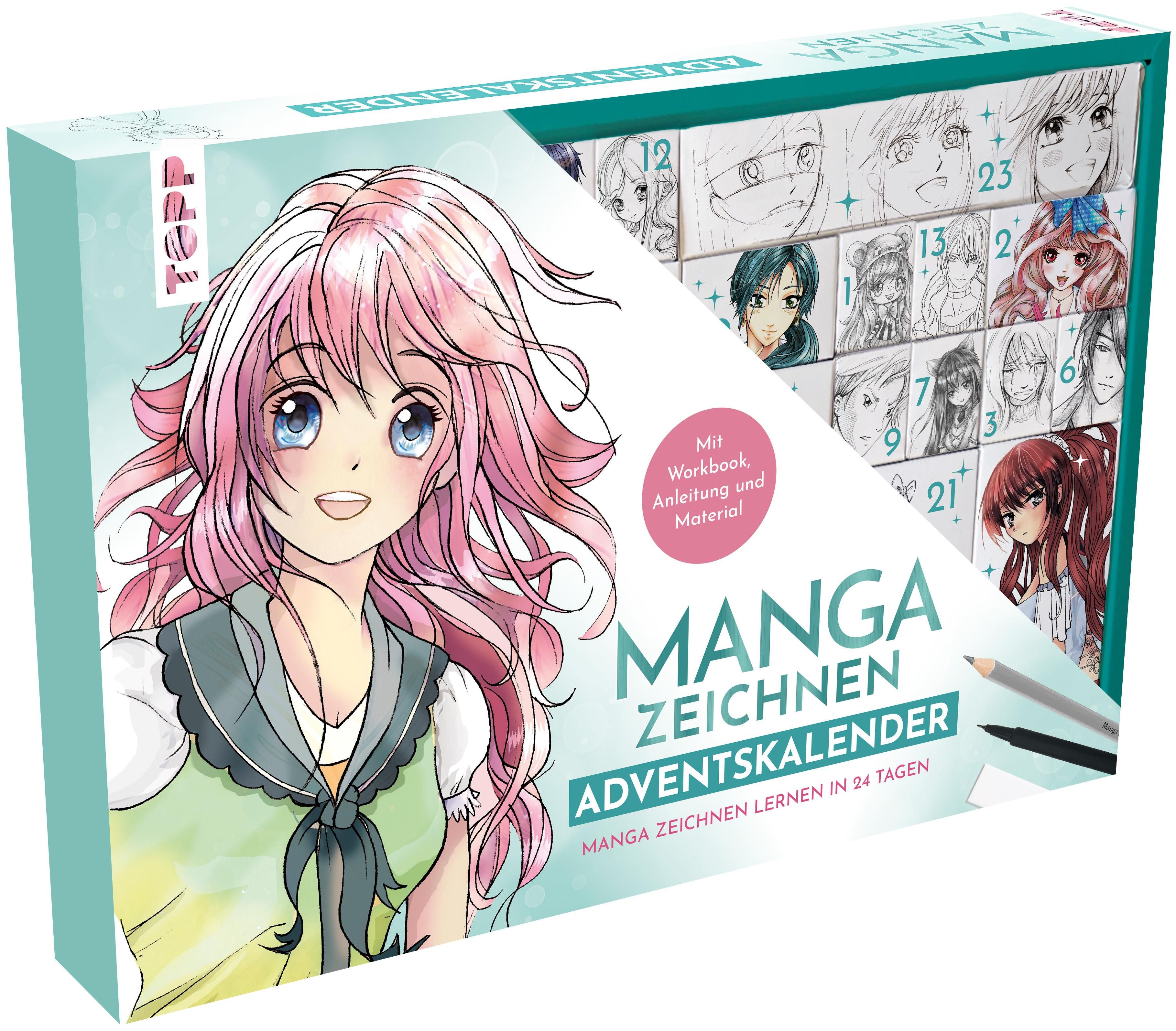 frechverlag Adventskalender Manga zeichnen Adventskalender - Manga zeichnen lernen in 24 Tagen....