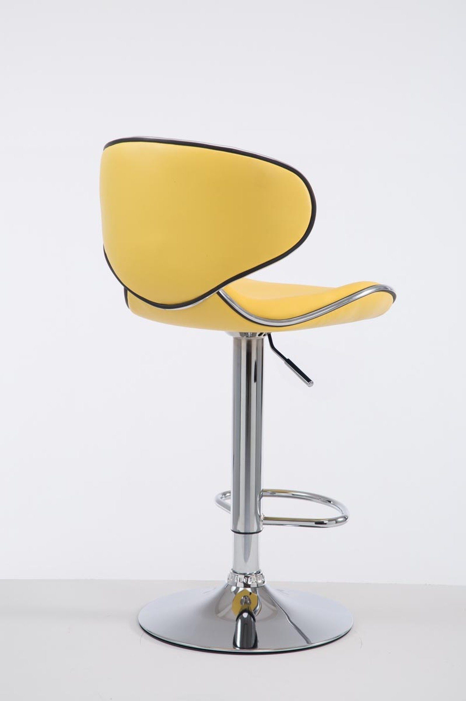 Sitzfläche: - chrom Kunstleder höhenverstellbar Küche), Las-Palmas Rückenlehne TPFLiving Gelb für - - Theke Barhocker hoher Hocker - 360° drehbar Metall & Gestell: (mit