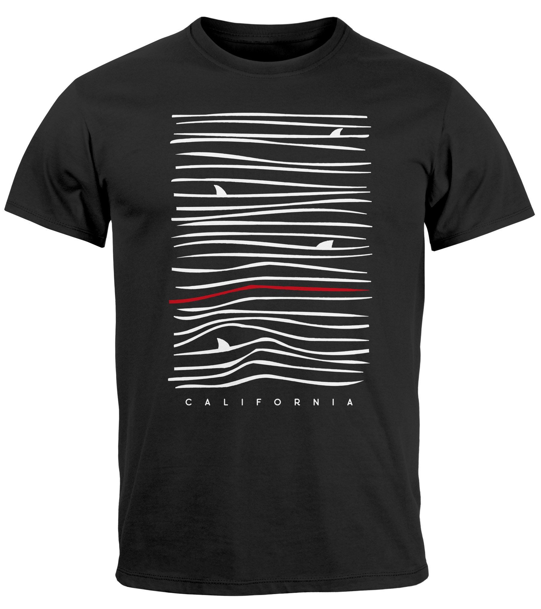 Neverless Print-Shirt Herren T-Shirt Frontprint Minimalismus günstig online kaufen