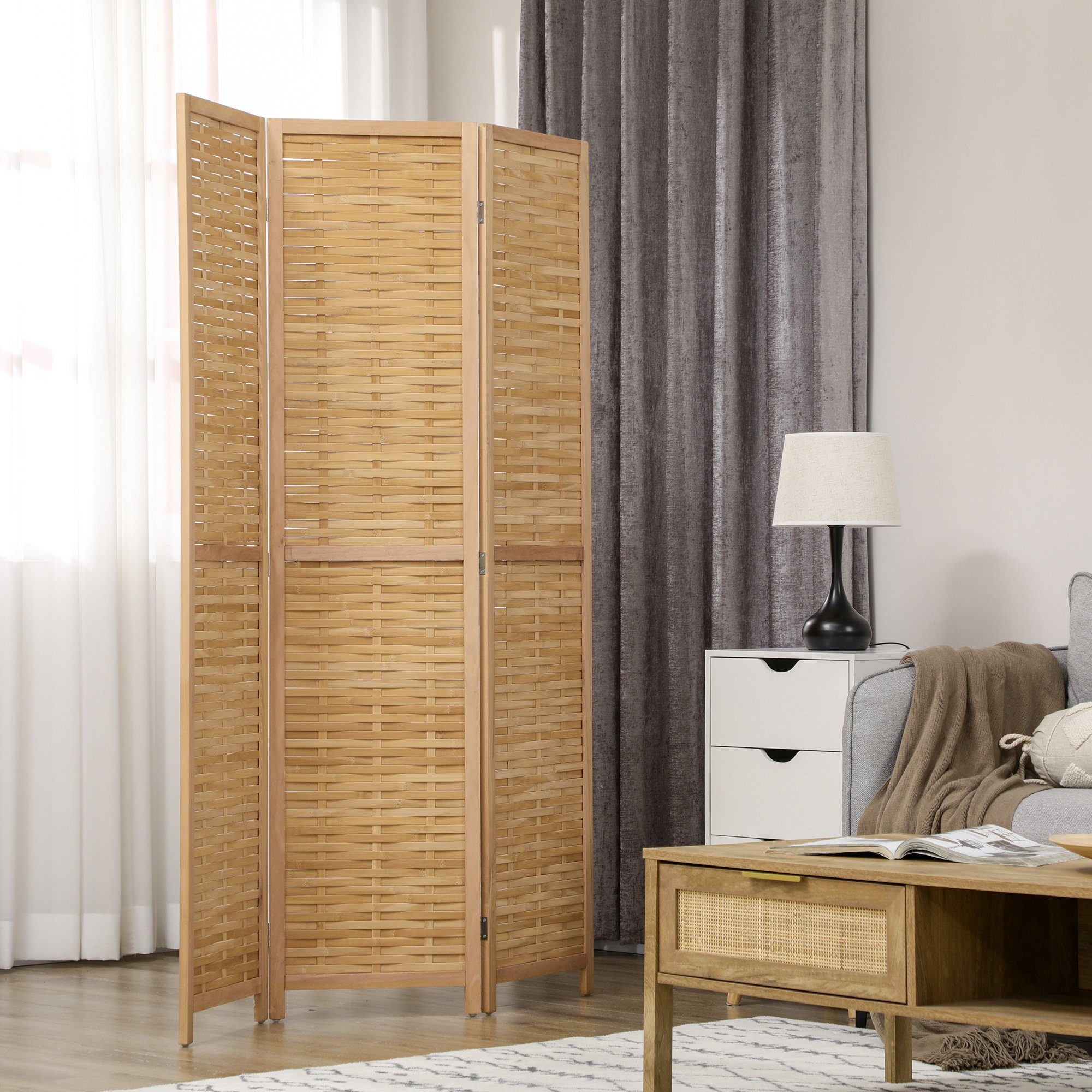 HOMCOM Paravent 3-teiliger Raumteiler 120 x günstig online kaufen