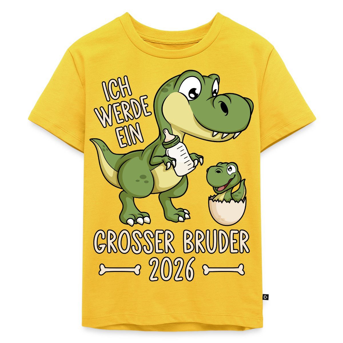 T-Shirt Großer Bruder 2026 Ei Baby Dino Dinosaurier Kinder Premium T-Shirt